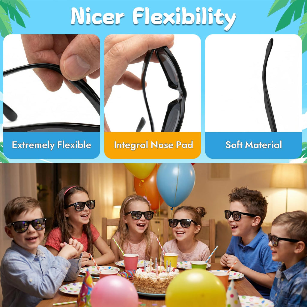 Kids Sunglasses Bulk, Kids Sunglasses Party Favors for Age 3-8, UV400 Protection Neon Kids Sunglasses Bulk for Boys Girls (12Pack-heart sunglasses)