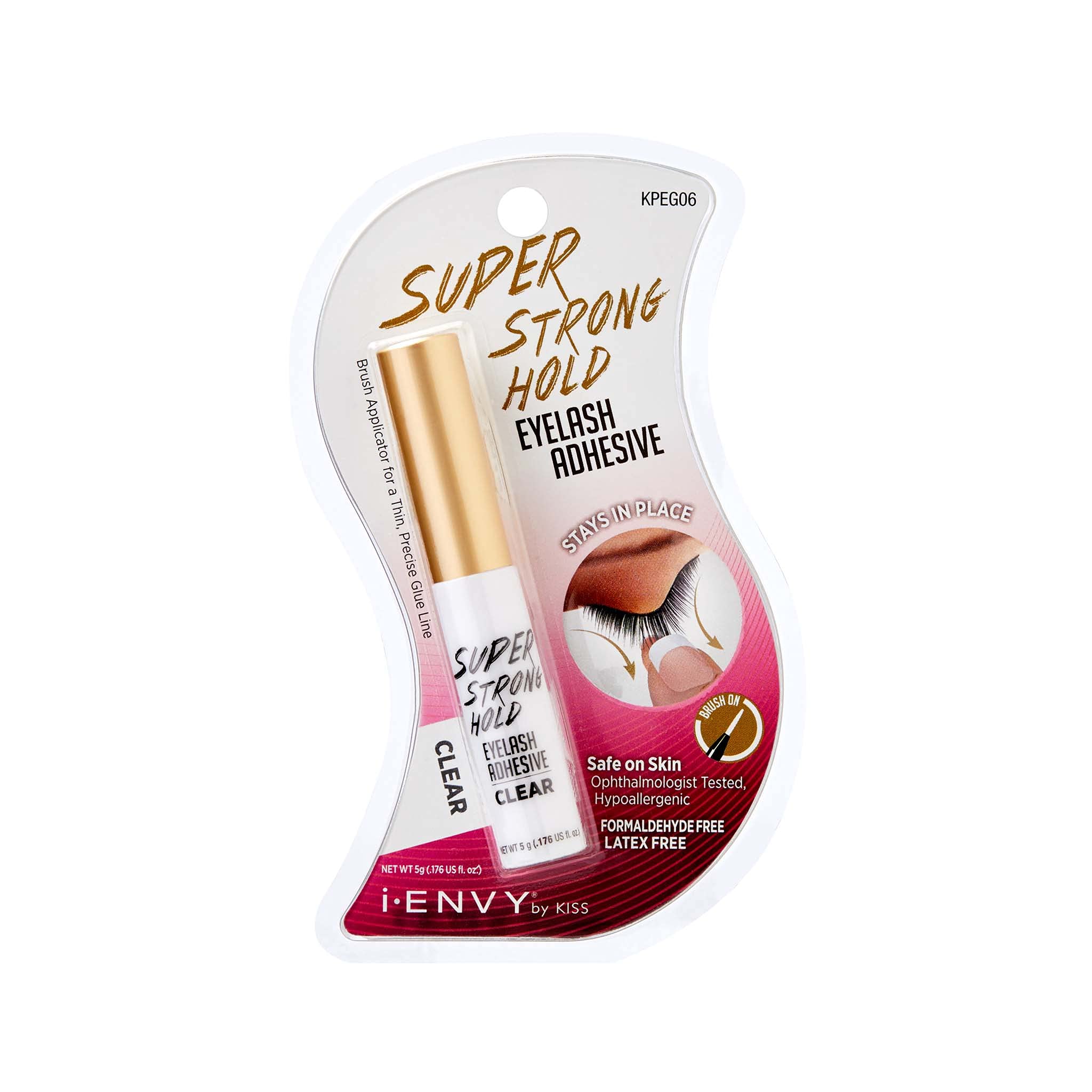 i-ENVY By KISS Super Strong Hold Eyelash Adhesive Waterproof, Long-Lasting Strip Lash Glue, Natural-Looking Allergy & Latex Free with Brush Applicator (Black, 3 Pack)