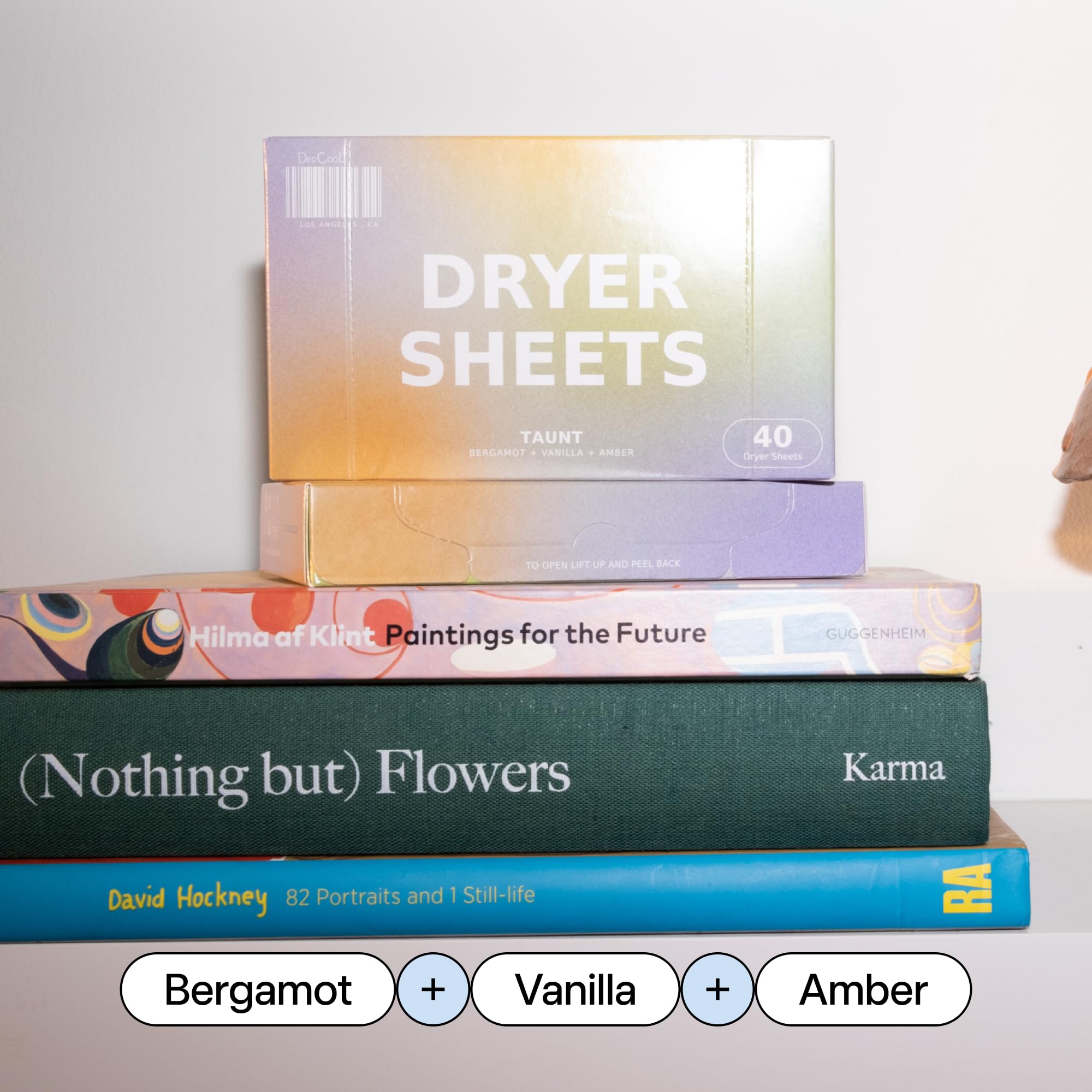 DedCool Dryer Sheets in 01 Taunt | 40 Count | Non-Toxic, Vegan Fabric Softener Sheets | Bergamot, Vanilla & Amber Scent | Softens & Freshens