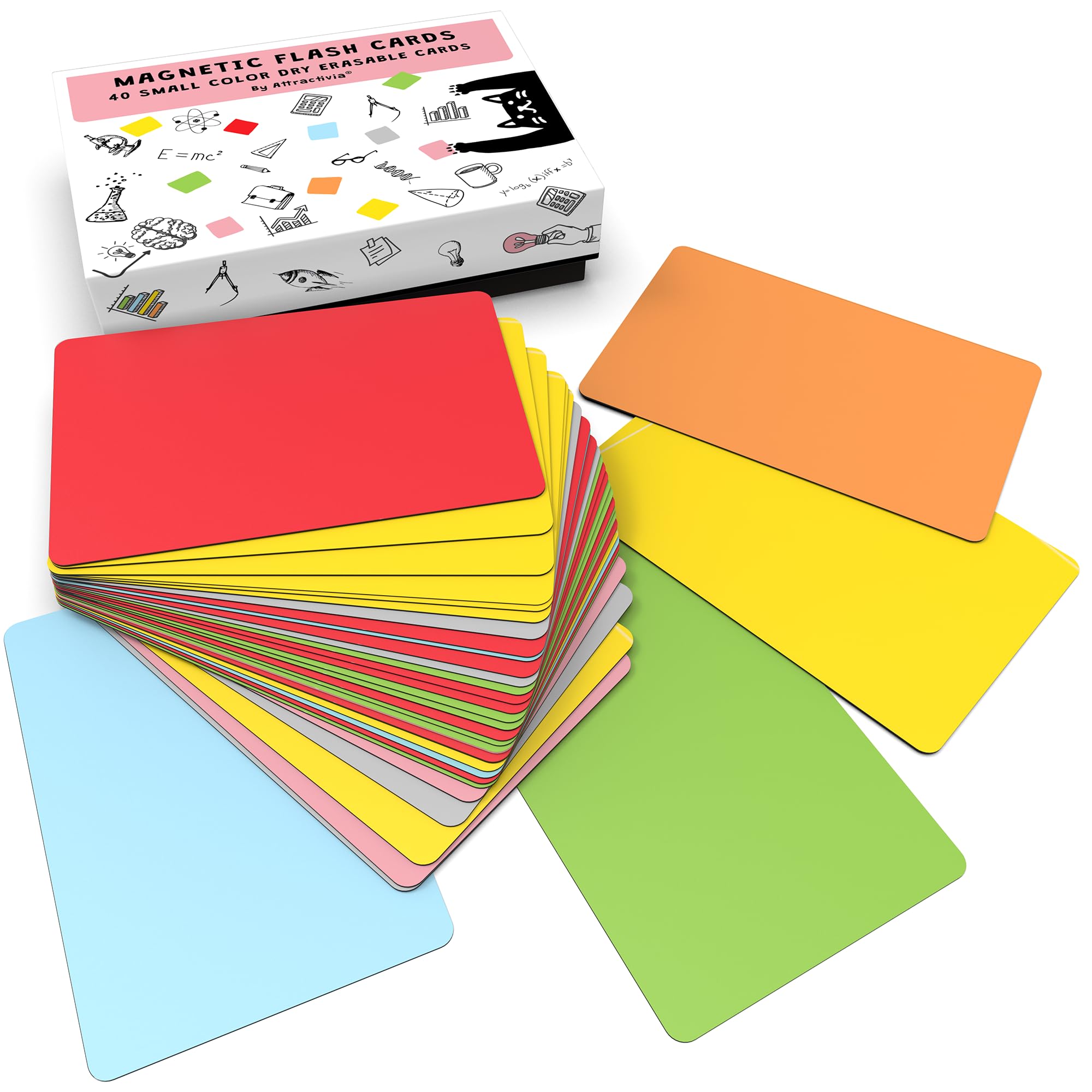 Attractivia Dry Erase Magnetic Labels 2.8 x 1.2 in, Color Borders, Dry Erase Magnets, 60-Pack, White Erasable Write-On All-Purpose Labels, for Office, Education, Home, Whiteboard, Magnetic Name Tags