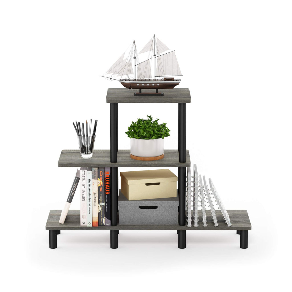 Furinno Turn-N-Tube 4-Tier Design Display Rack, Espresso/Black