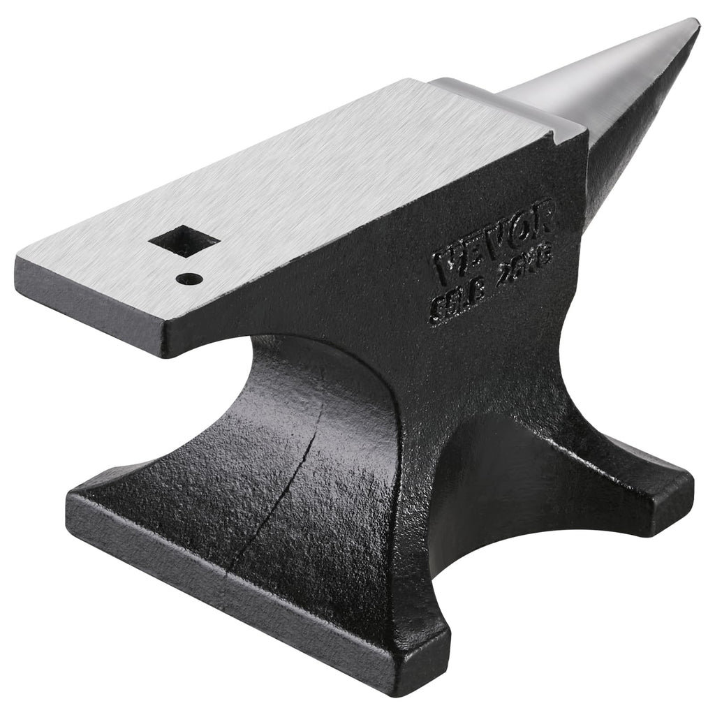 VEVOR Single Horn Anvil, 9 Lbs Cast Steel Anvil, High Hardness Rugged Round Horn Anvil Blacksmith, Compact Design and Stable Base, Forge Tools and Equipment, Metalsmith Tool for Bending and Shaping