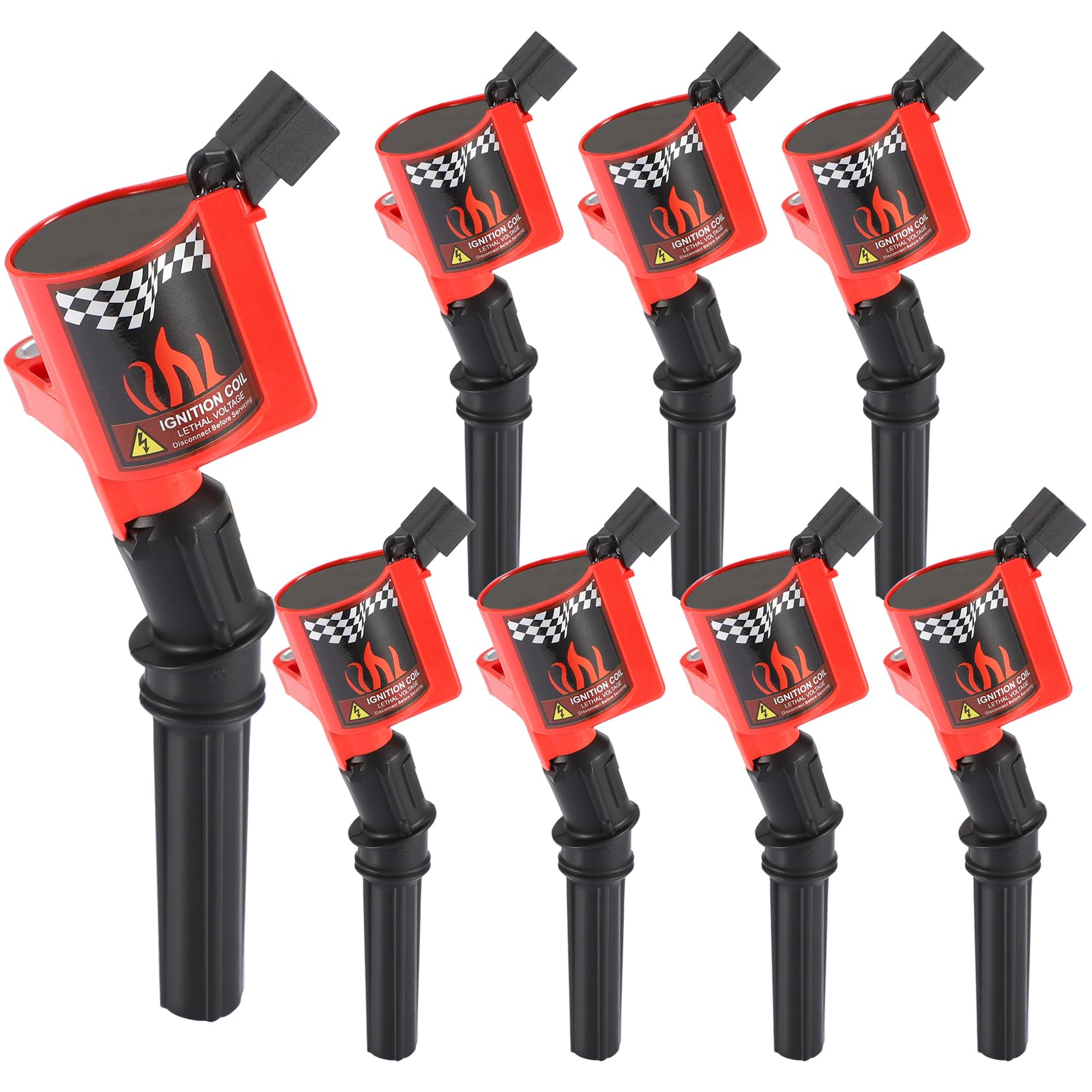 CarBole High Performance Coil Pack For F150 F250 F350 5.4L 4.6L V8 DG508, Ignition Coil For 1997-2014 Ford Crown Victoria E150 E250 Expedition Mustang Lincoln (Pack of 8pcs)