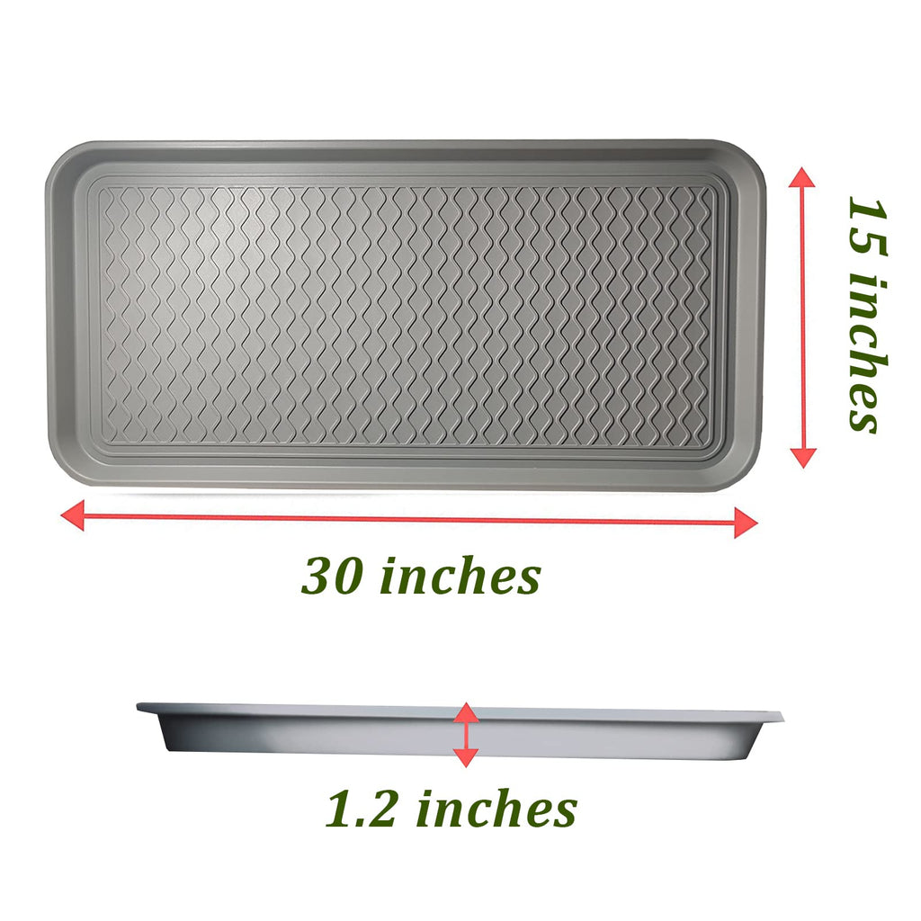 2 Pack Large Multifunctional Tray Mat Washable Indoor or Outdoor Tray Mat for Shoes Boots Plants Pots Paint Tins Pet Bowls Car Storage, 30 x 15 x 1.2 Inches