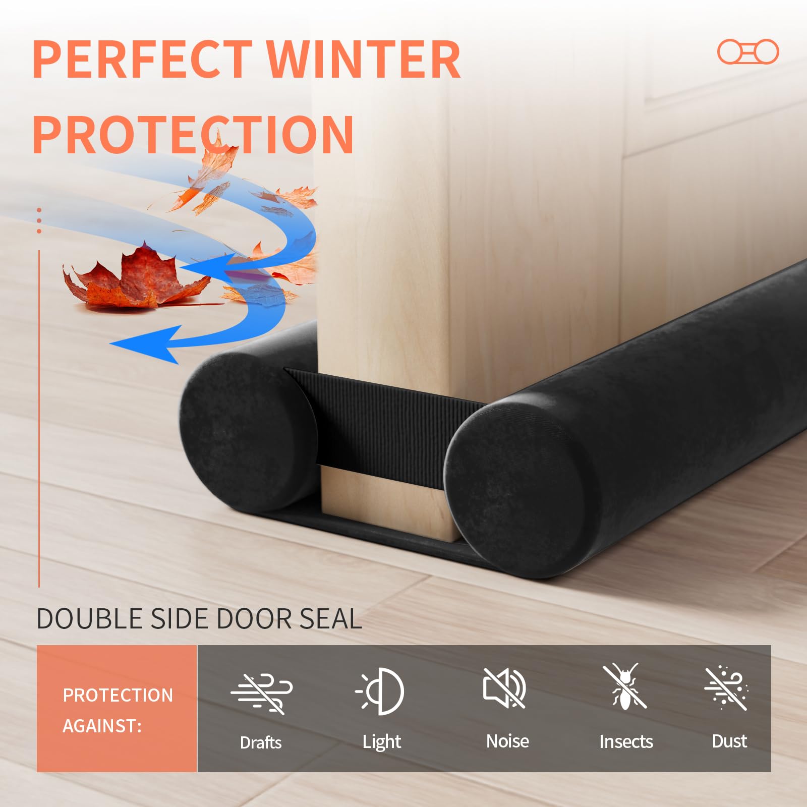 BKSAI Door Draft Stopper for Doors No Adhesive Draught Excluder Under Door Wind Blocker for Bottom of Door,Reduce Noise Draught Excluder Sweep Sound Proof (Beige 24-29IN / Distance Under The Door 1IN)