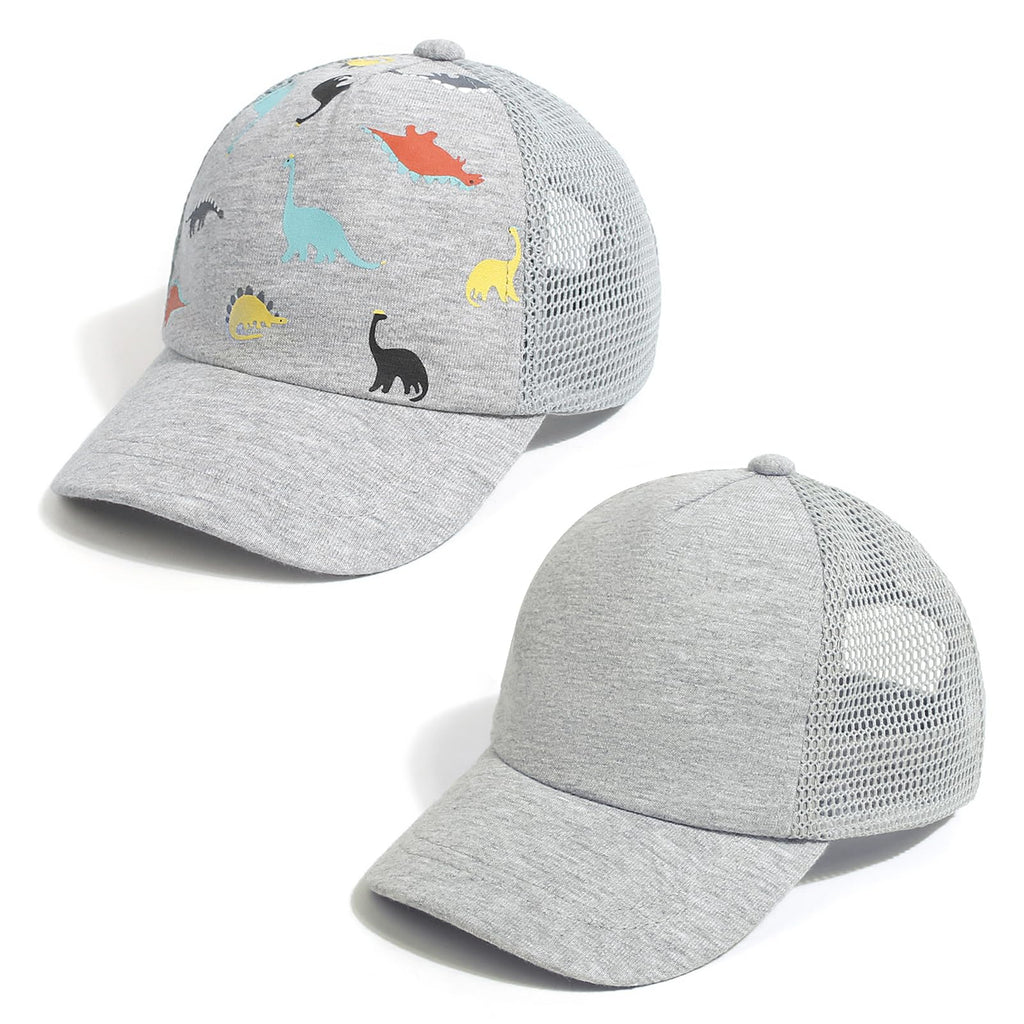 Duoyeree Toddler Baseball Cap Baby Cap Sun hat Print Dinosaur Pattern and Solid Color hat Kids boy Girl Age 0-8t