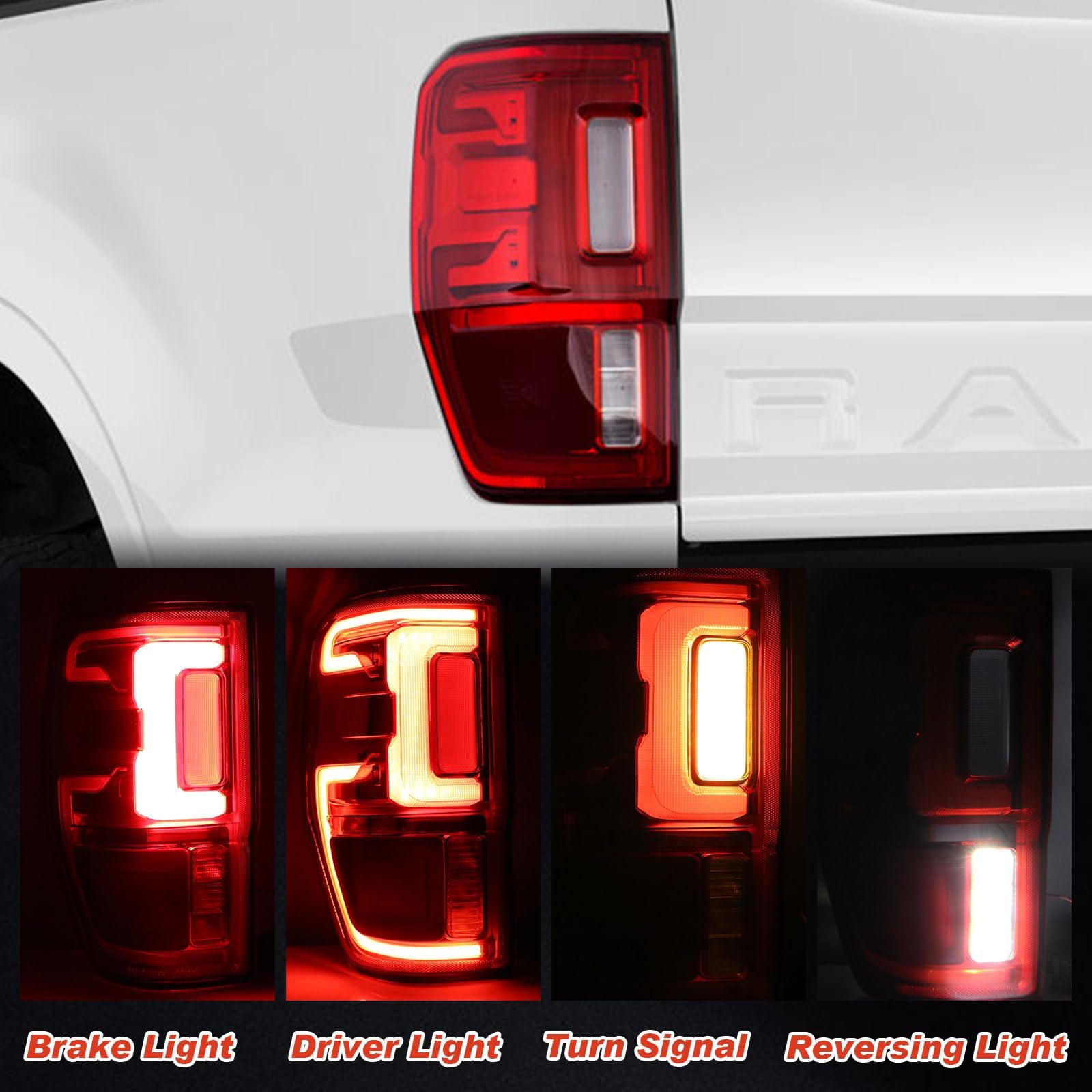 LED Tail Light w/Blind Spot Compatible With 2019-2023 Ranger Left Driver Side Taillight Replace Part Number KB3Z13405G (Module NOT Included)