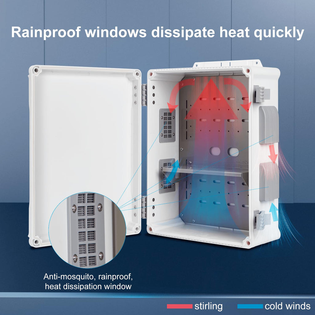 Namunanee Outdoor Electrical Junction Box, ABS Water Resistant Enclosure with Internal Mounting Panel & Hinged Cover, 9.2" H* 7" L* 4.6" W