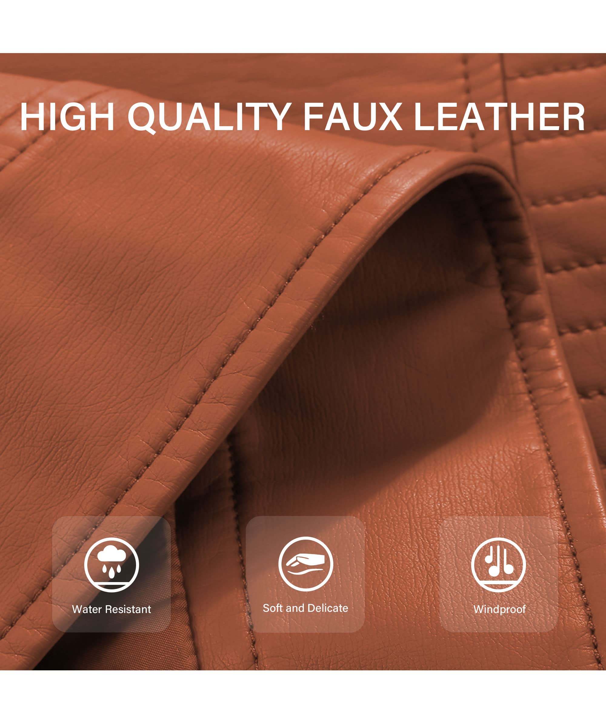 Bellivera Women's Faux Leather Casual Jacket 2026 Spring Trendy Motorcycle Outfits Lightweight Classic Coat