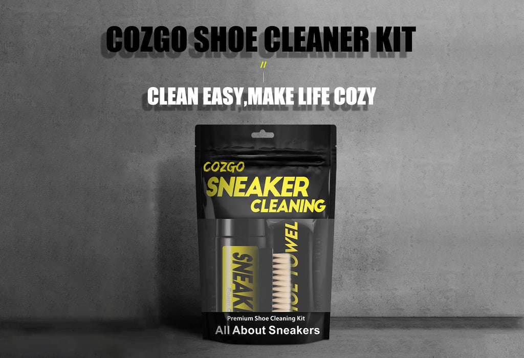 COZGO Shoe Cleaner Kit for Sneaker, Water-Free Foam Sneaker Cleaner 5.3Oz with Shoe Brush and Shoe Cloth,Work on Most Shoes