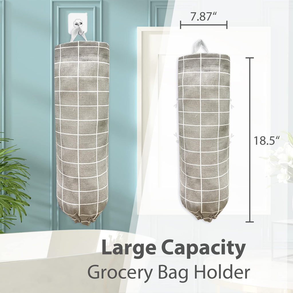 Plastic Bag Holder，Reusable Grocery Bag Holder，Wall Mount Plastic Bag Organizer Shopping Bags Carrier，Washable Large Grocery Bag Storage Dispenser for Home Kitchen Travelling Decor, 1 Pack，Alpaca