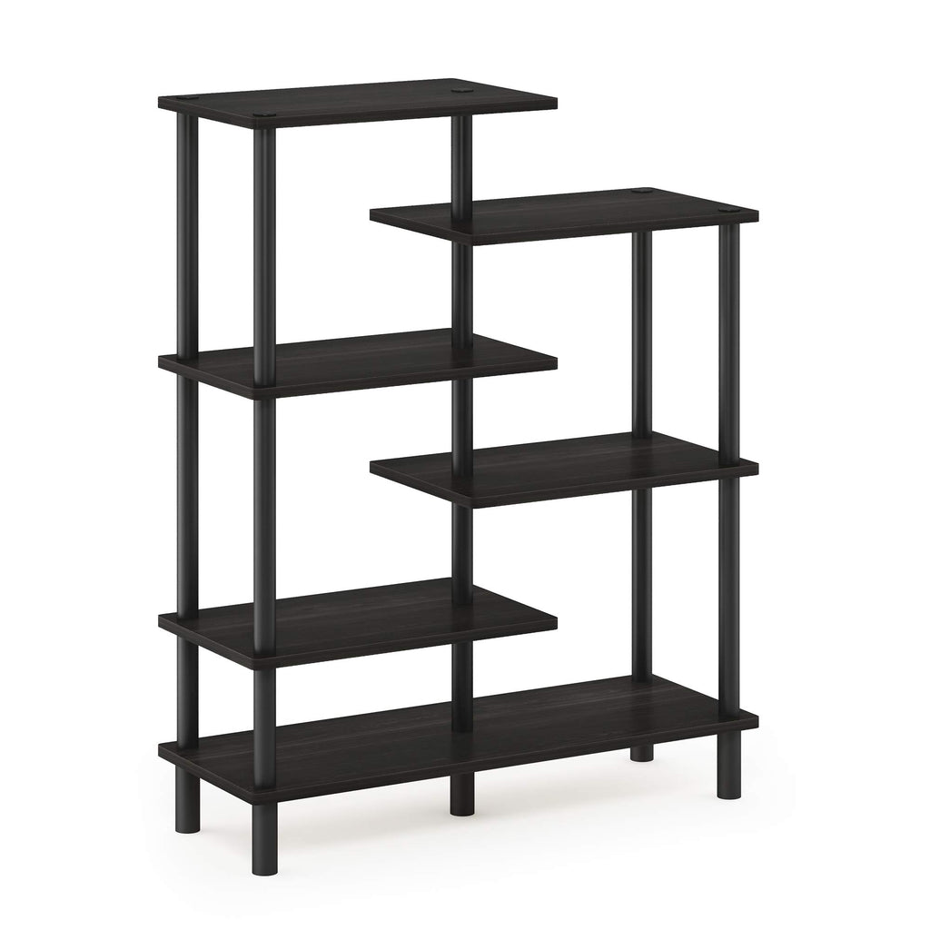 Furinno Turn-N-Tube 4-Tier Design Display Rack, Espresso/Black