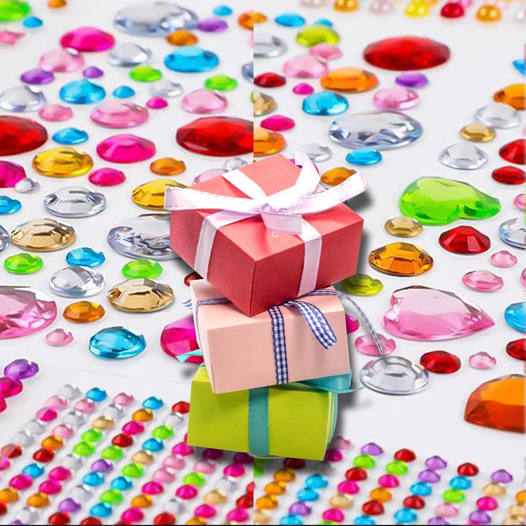 3228pcs Gems Stickers, Self Adhesive Rhinestone Jewel Stickers, Acrylic Gems DIY Craft Decorative Diamond Stickers, Assorted Shapes Jewels Rhinestones Sticker