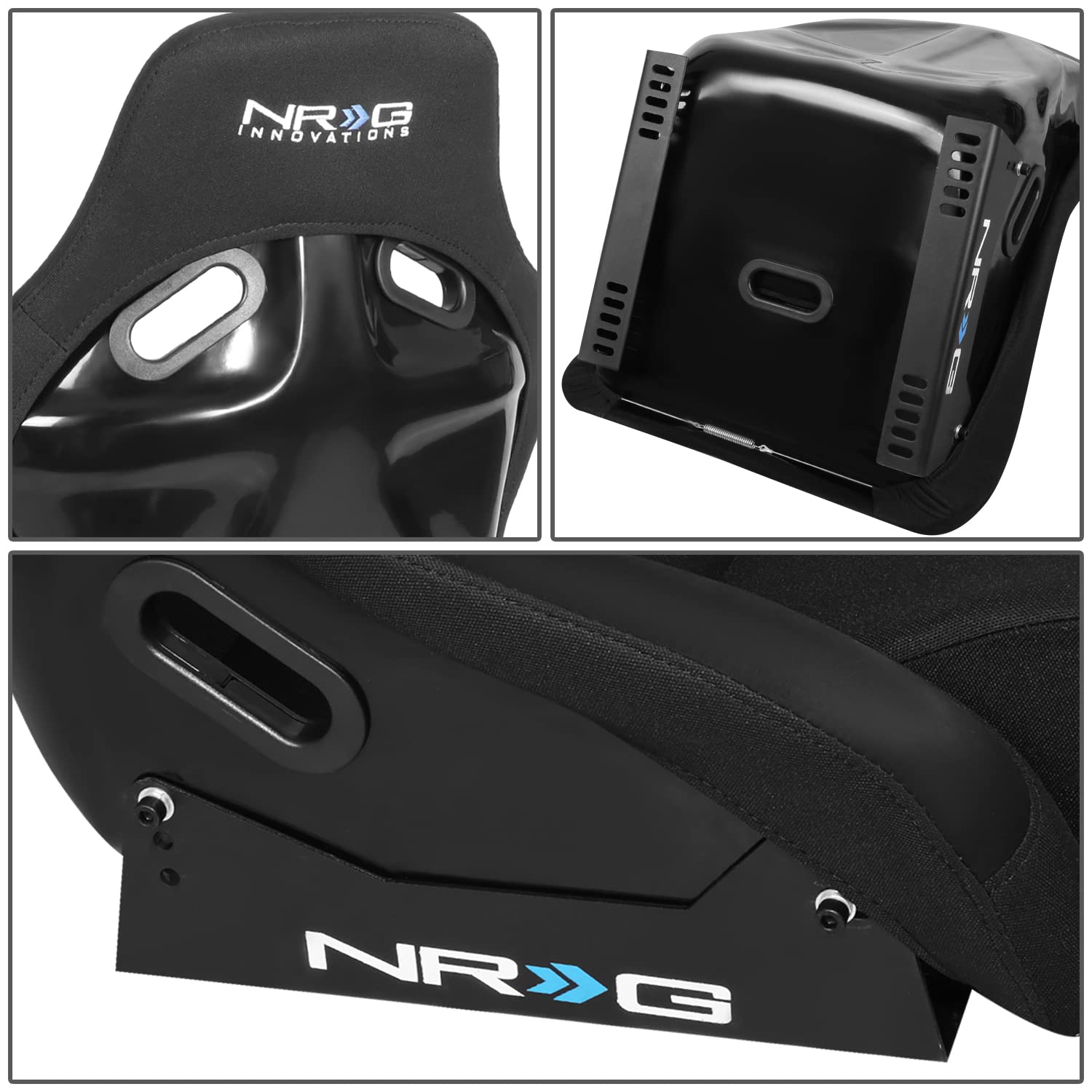 NRG Innovations NRG-FRP-330 Fiber Glass Fixed Back Bucket Racing Seat (Small), 4 pt Harness Compatibility, Black Seat Cover, 19"W X 18" D X 34" H