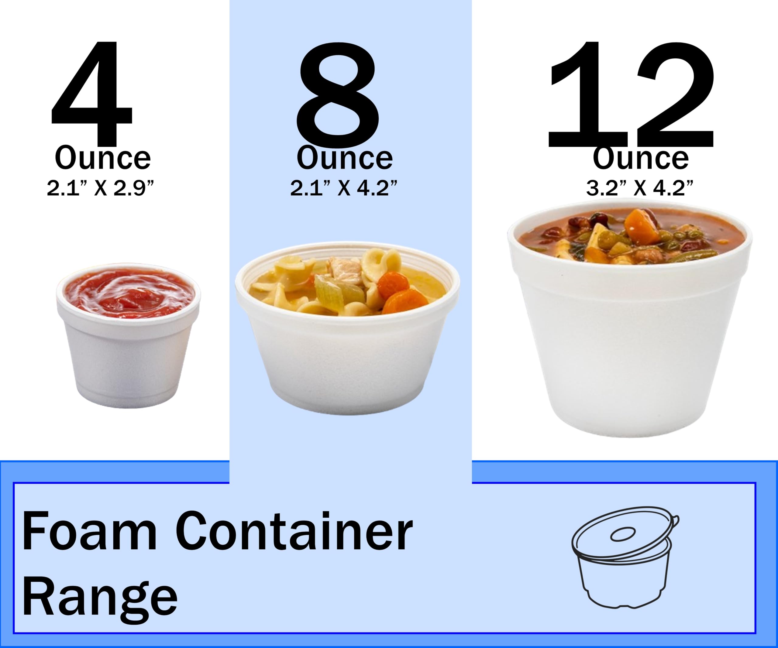 Mr Miracle Foam Bowl with Lid for Hot and Cold Foods – 4 Ounce Disposable Soup Container with Vented Lid, Great for Ice Cream, Yogurt, Soup, Takeout [50 pack]