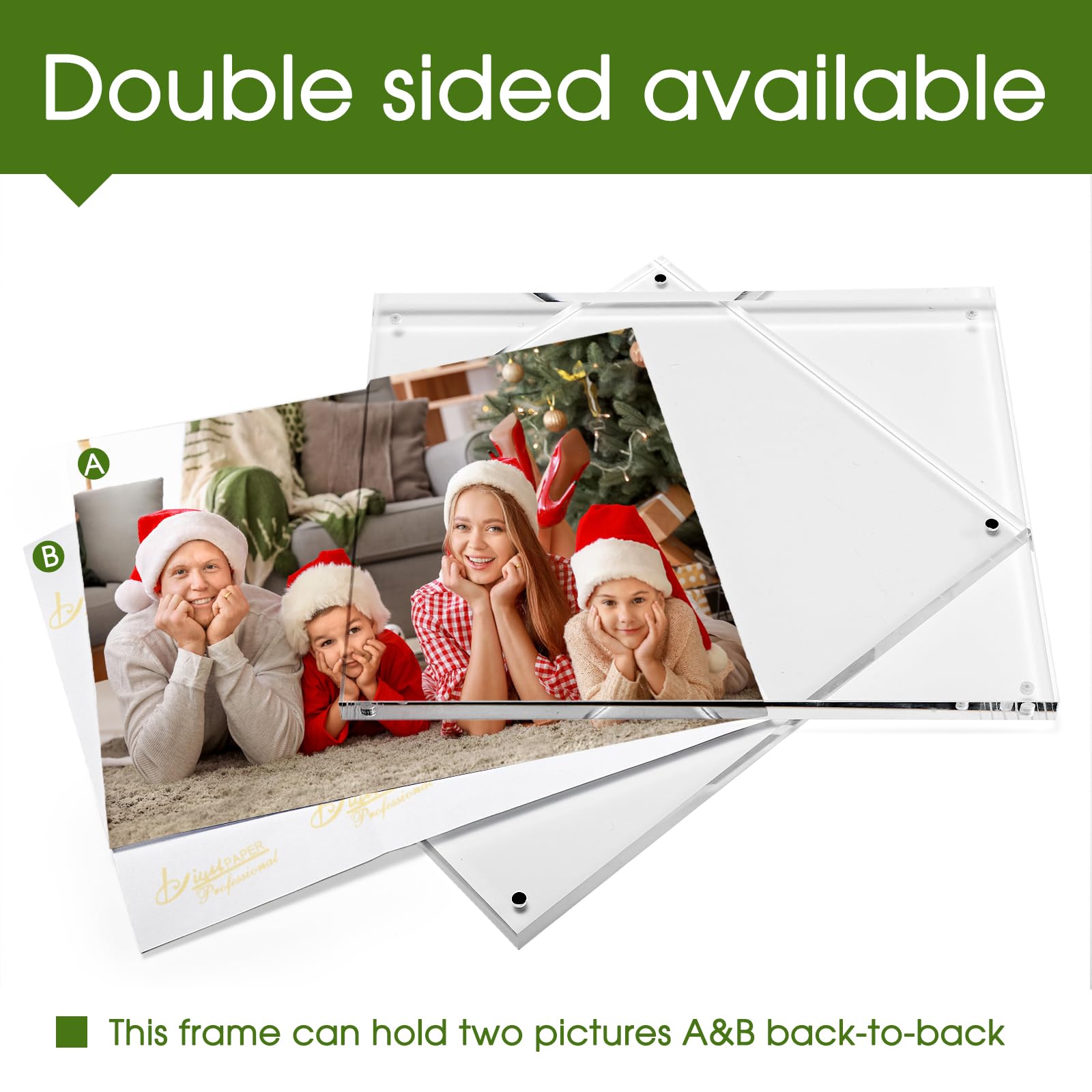 SYNTRIFIC 10 PACK Magnetic Picture Frame,8X10 Acrylic Frame Double Sided Picture Frame,20mm Thickness Magnetic Premium Acrylic Picture Frames Gifts Ideal