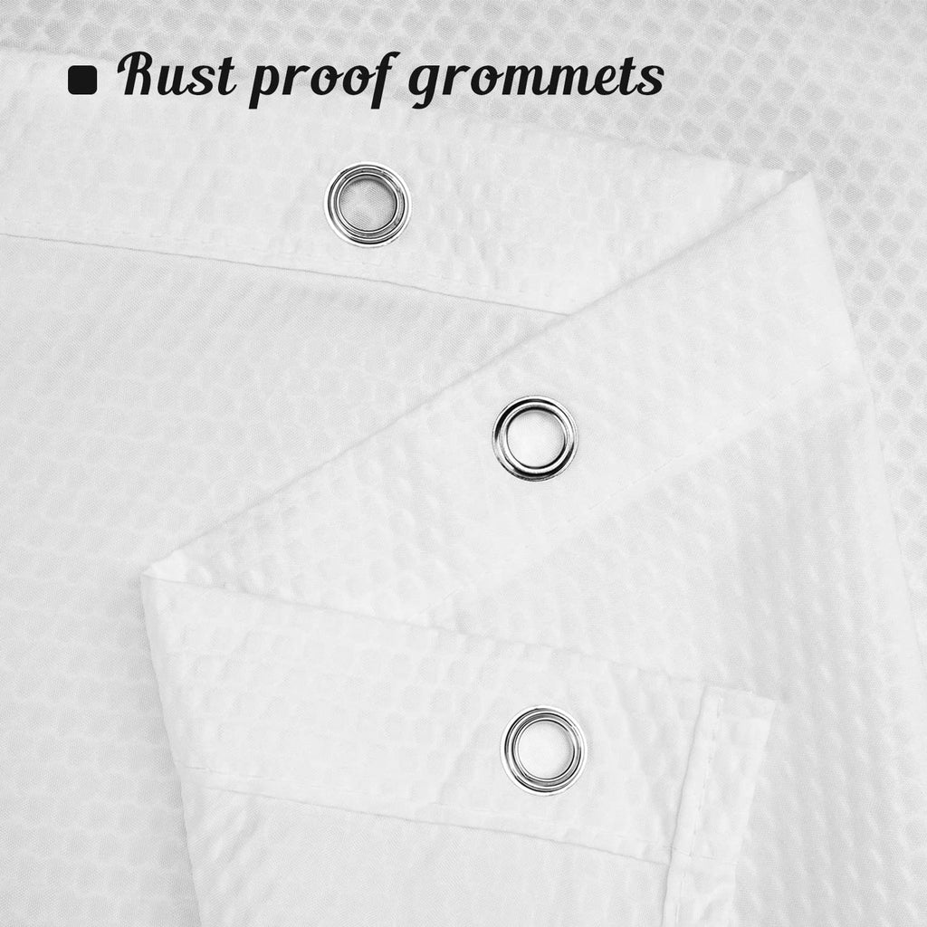 Mrs Awesome Embossed Microfiber Shower Curtain Liner 70 x 72 inches, Soft Fabric Shower Curtain Washable and Water Repellent,70x72, Cream