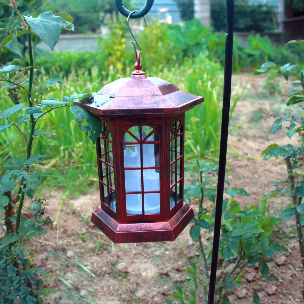 Solar Lantern Outdoor, Outdoor Hanging Candle Lanterns LED Lights - PVC Waterproof Solar Lights Decorative Lantern Lights for Table,Outdoor,Party…