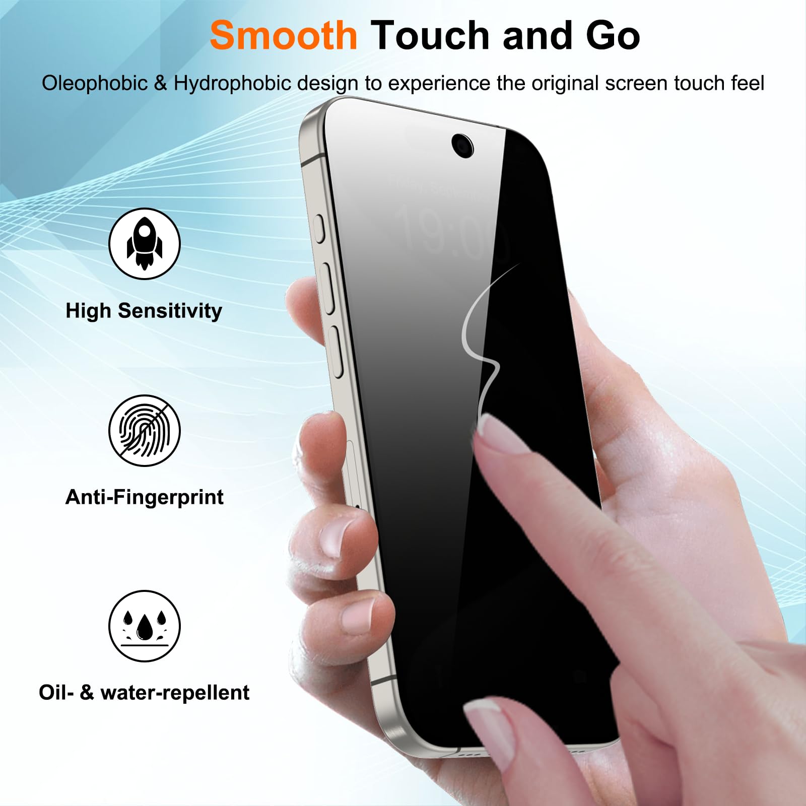 WHPXJY Privacy Screen Protector for iPhone 11 Pro Max & iPhone Xs Max (2 Pack), Tempered Glass Film with 28° Privacy Protection, Anti-Scratch, Easy Installation, Bubble-Free (Not for iPhone 11)