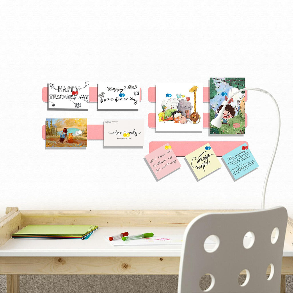 Felt Bulletin Board, 15.7''X 11.8'' corkboard Pin Board for Bedrooms Offices Home Wall Decoration, Self Adhesive Cork Board with 35 Push Pins for Paste Notes, Photos, Schedules (2 Pack)