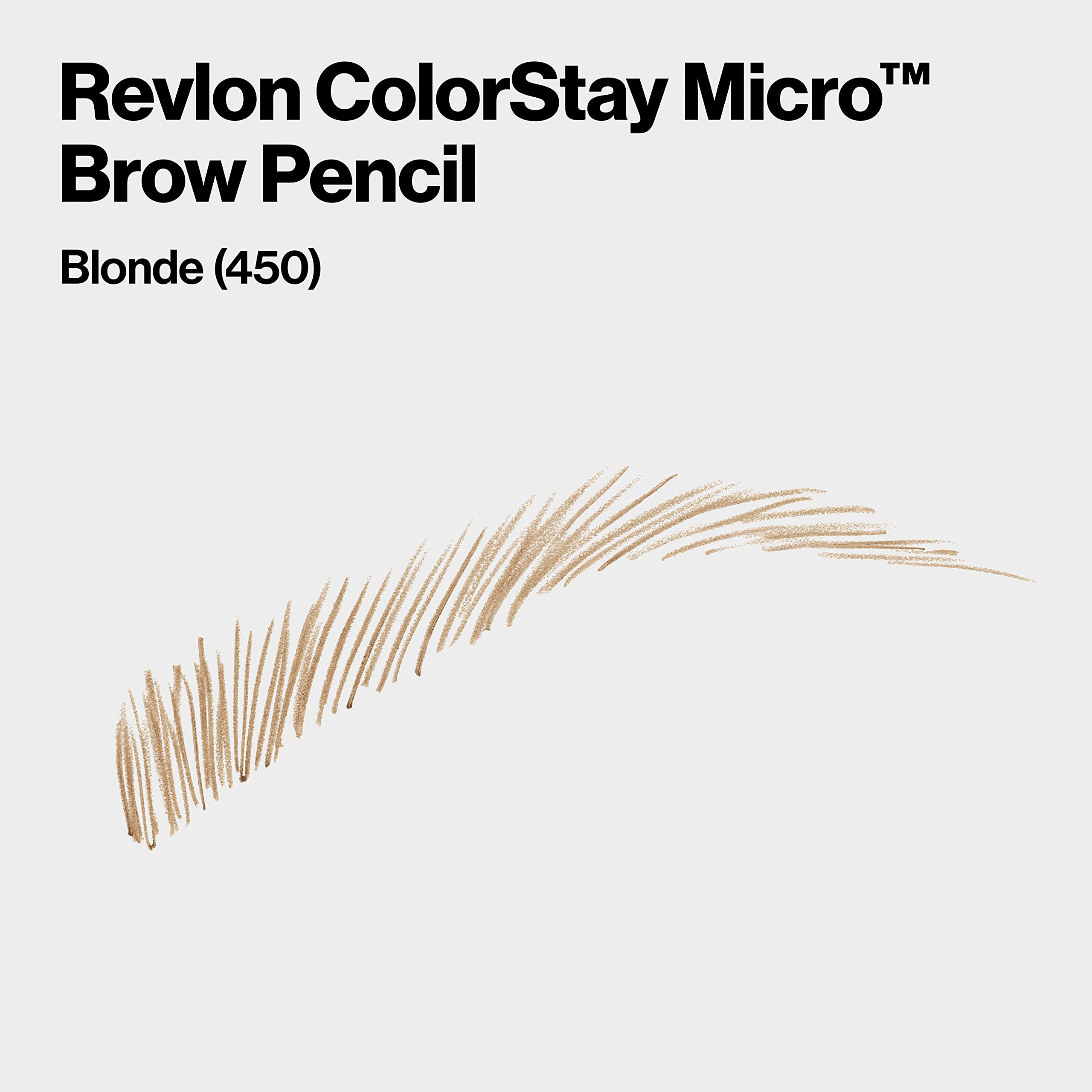 Revlon ColorStay Micro Eyebrow Pencil with Built In Spoolie Brush, Infused with Argan and Marula Oil, Waterproof, Smudgeproof, 451 Ash Blonde, 0.003 oz