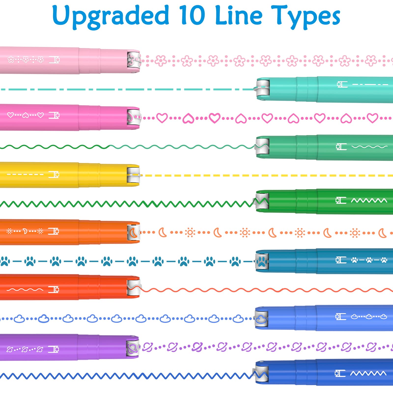 AECHY 12Pcs Dual Tip Markers Pens for Note Taking, Curve Highlighter with 10 Different Curv Shapes & 12 Colors Fine Lines, Colored Curve Pen for Students,Planners,Teachers, Scrapbook Supplies