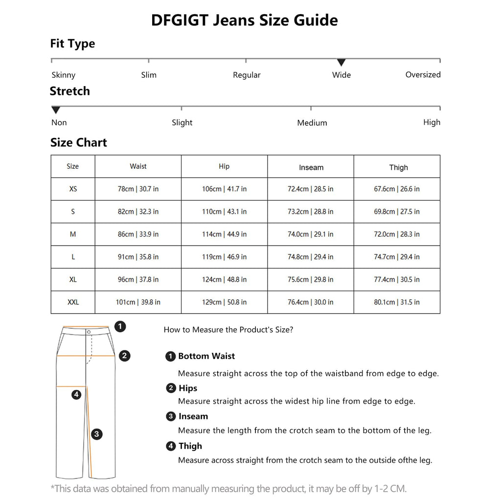 DFGIGT Men's Irregular Sutures Y2k Hip Hop Baggy Jeans Wide Leg Denim Pants Casual Loose Fit Trousers Streetwear