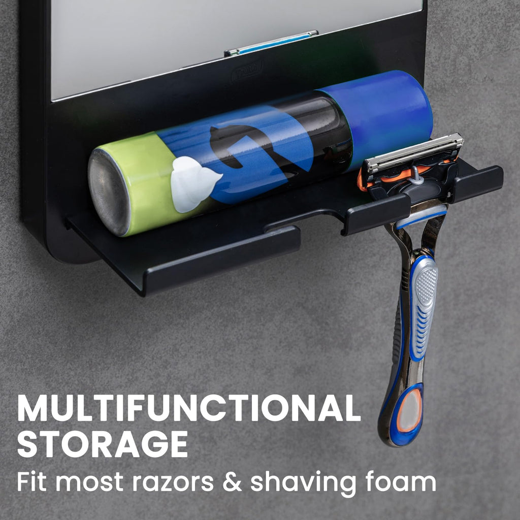 TAILI Shower Mirror Fogless for Shaving | Shower Mirror Fogless, Shaving Mirrors, Suction Cup, Removable & Reusable, Razor Holder Storage, Bathroom Accessories K9