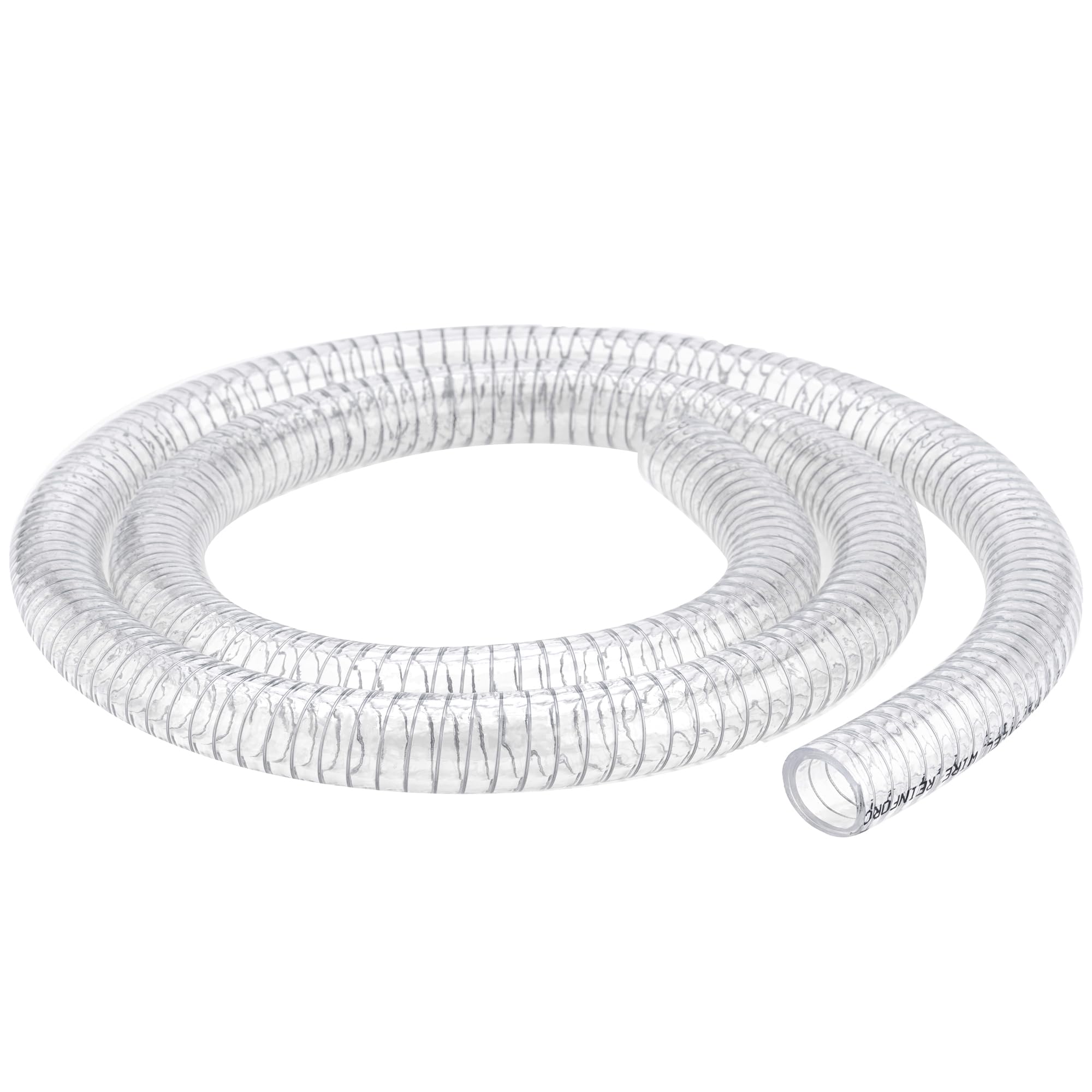 1"id-5ft PVC Reinforced Tubing Steel Wire Suction Flexible Hose Vinyl Tubing Heavy Duty PVC Vacuum Hose Drain Fuel Oil Gas Water for Marine Bilge Pump Pond Spa