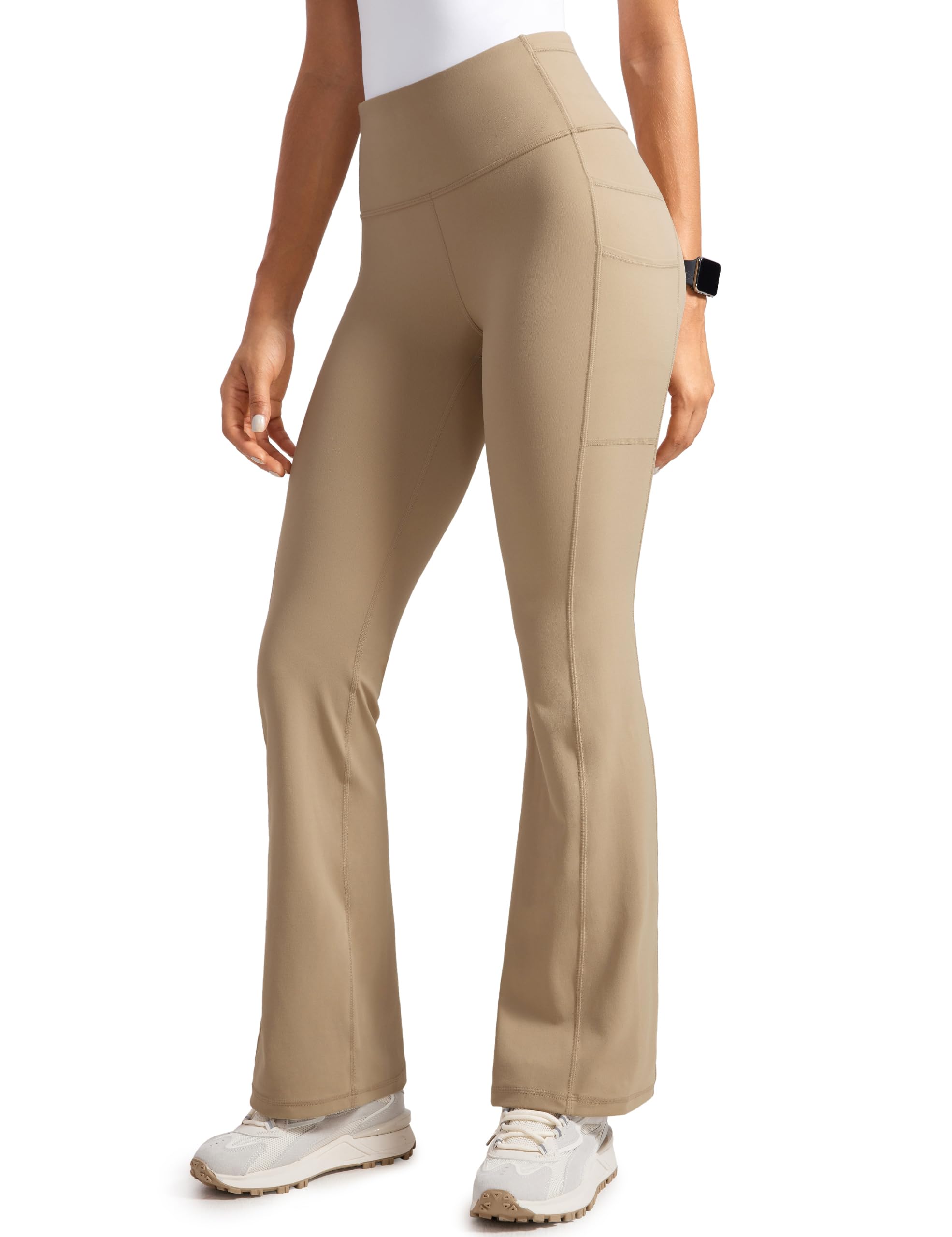 Womens High Waisted Medical Flare Scrub Pants 31" - 7 Pockets Wide Leg Bootcut Yoga Scrub Leggings Work Pants