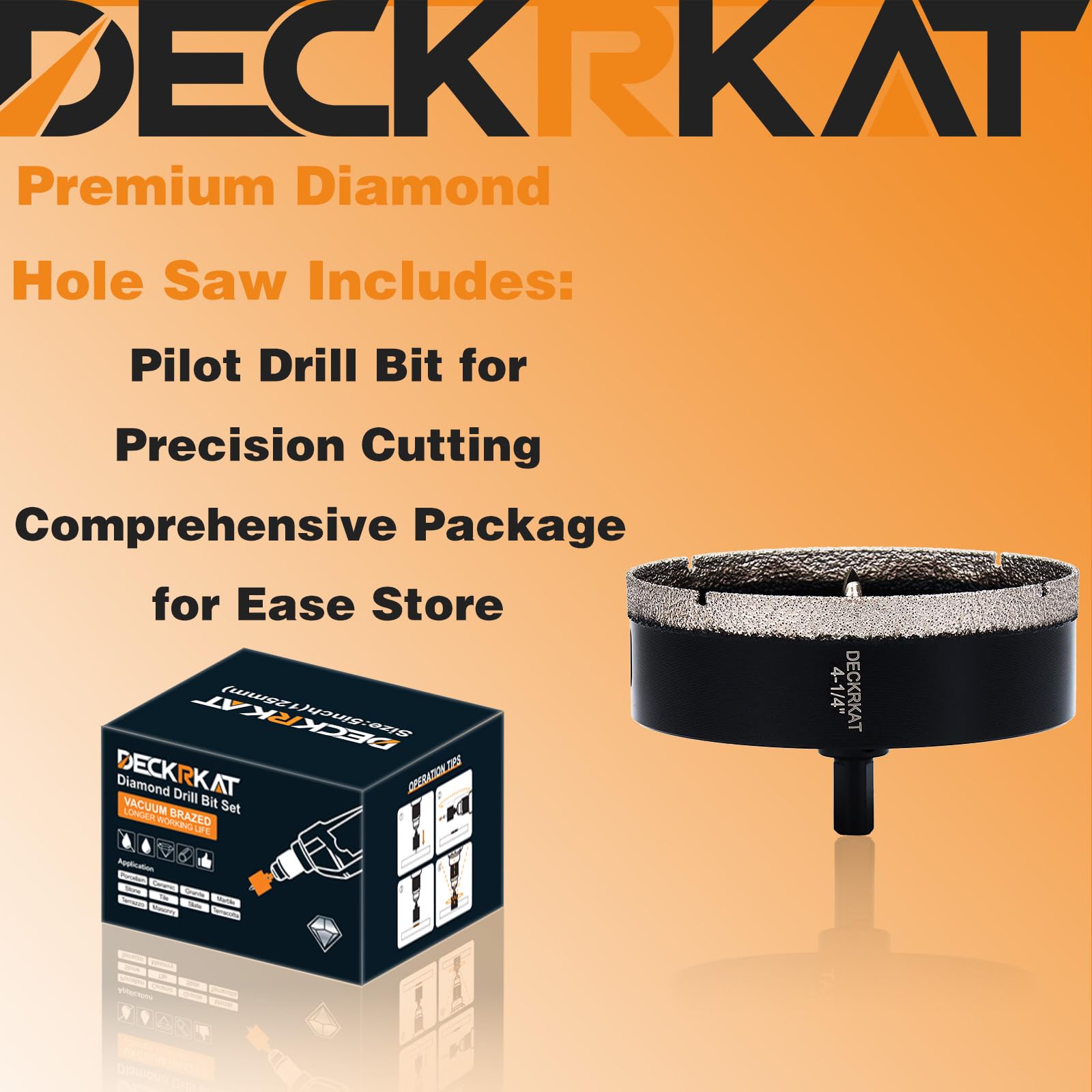 1 Inch Diamond Hole-Saw Bits with Pilot Drill Bit - 2pc 1" Diamond Tipped Tile Hole Saws with Guiding Bit Accurate Drilling for Porcelain Tile Ceramic Pottery Granite Stone Glass Bottles 25mm