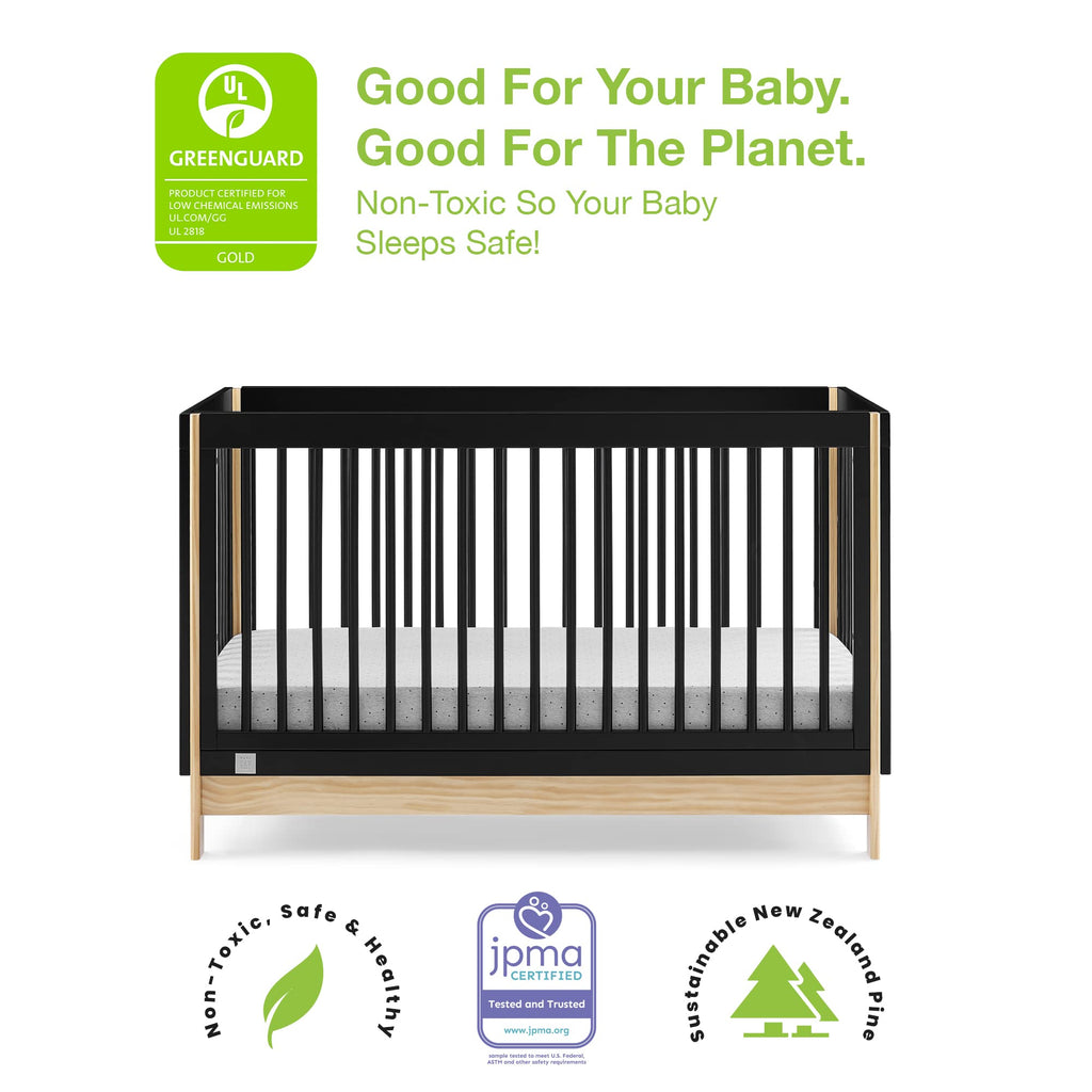 GAP babyGap Tate 4-in-1 Convertible Crib - Greenguard Gold Certified, Bianca White/Natural