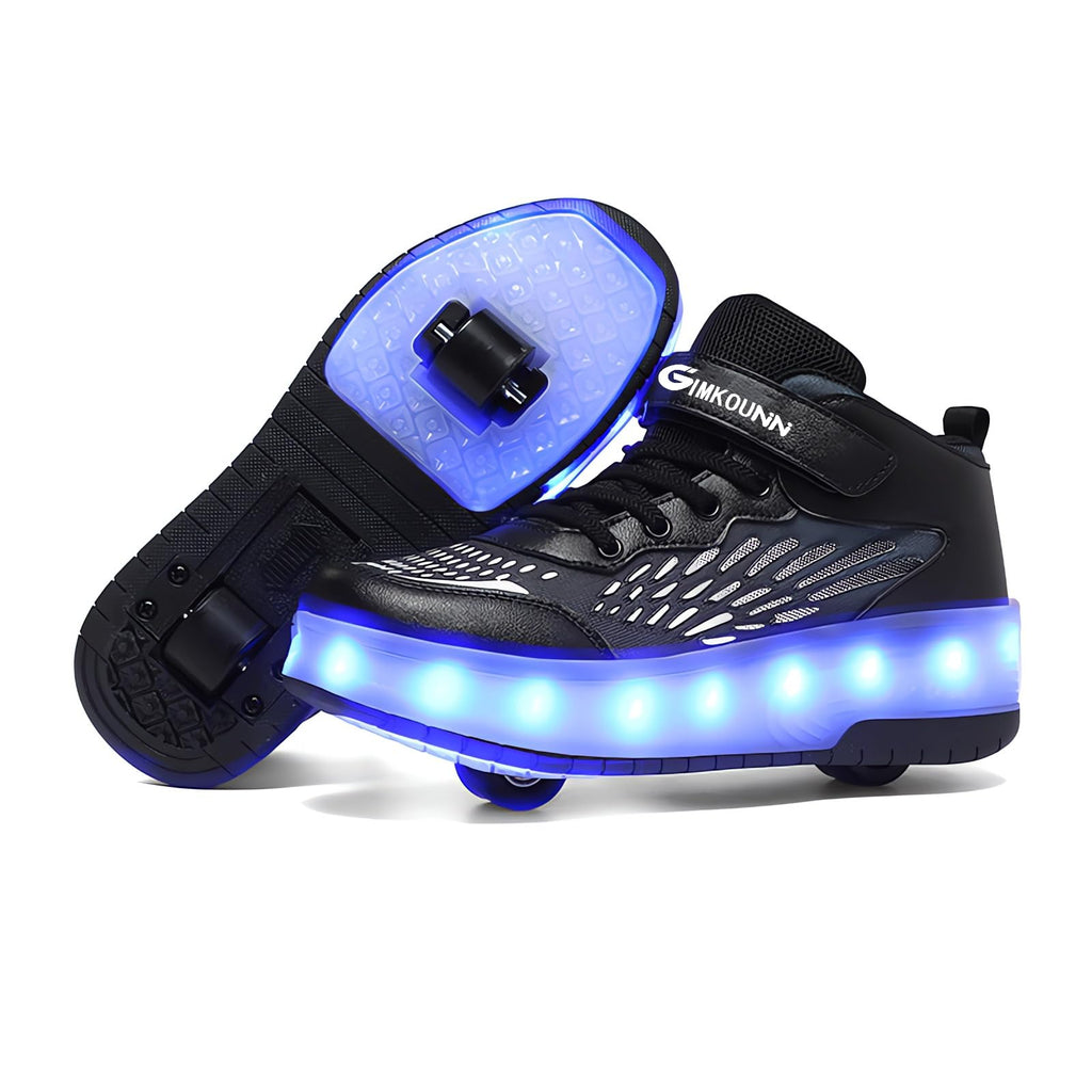 Roller Shoes Girls Sneakers USB Rechargeable 2 Wheels Shoes Roller Skates for Beginner Trainers 16 Modes LED Light Up Flashing Sneaker for Unisex Kids Skate Boys Stylish Footwear Gifts