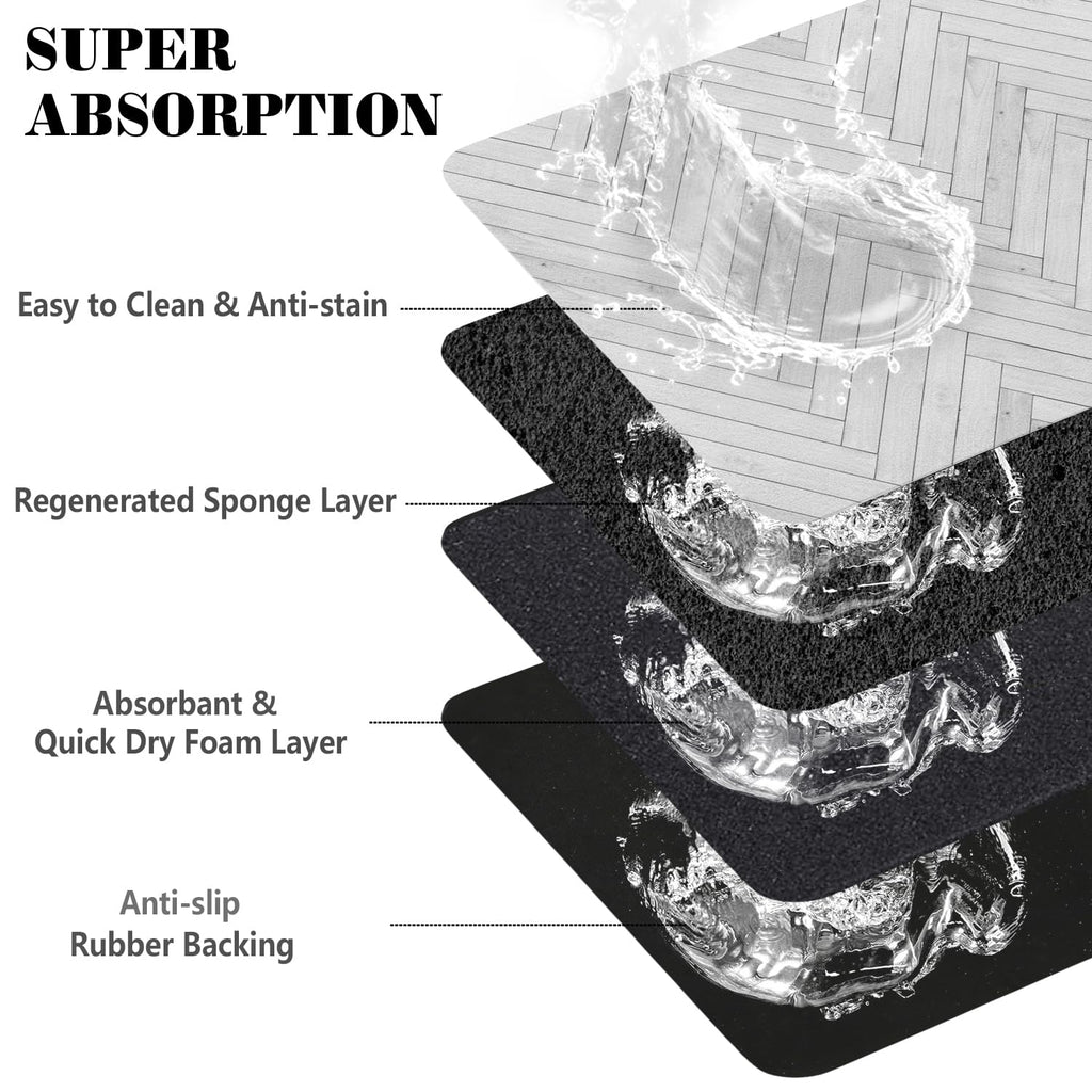 Dog Food Mats for Floors Absorbent, Pet Cat Food Mat - Quick Dry Dog Bowl Mats for Food and Water, Eco-Friendly Boho Pet Supplies