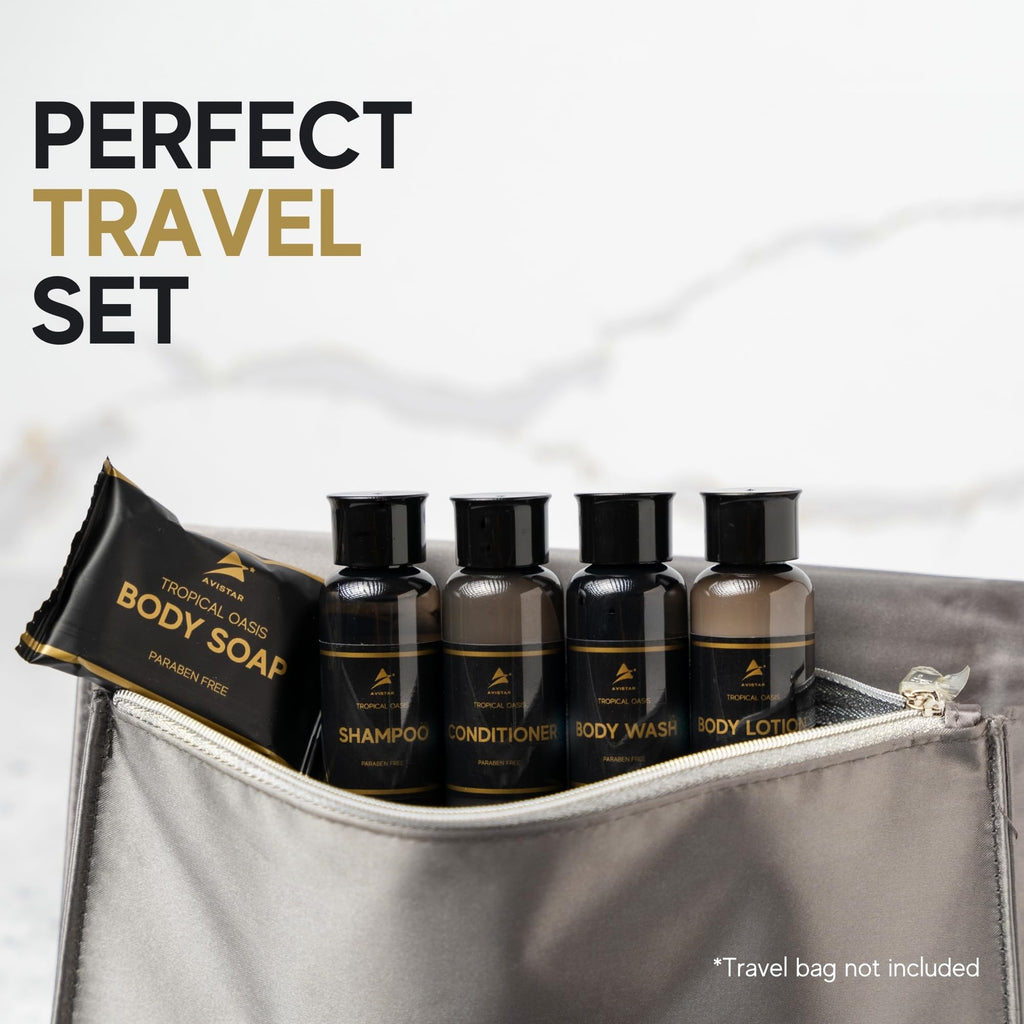 80 Piece Set Hotel Guest Soaps for Bathroom, Travel Size Bulk Toiletries Set, Supplies for Guests, 20 Pack w/ 20 Shampoo 20 Conditioner 20 Body Wash 20 Lotion