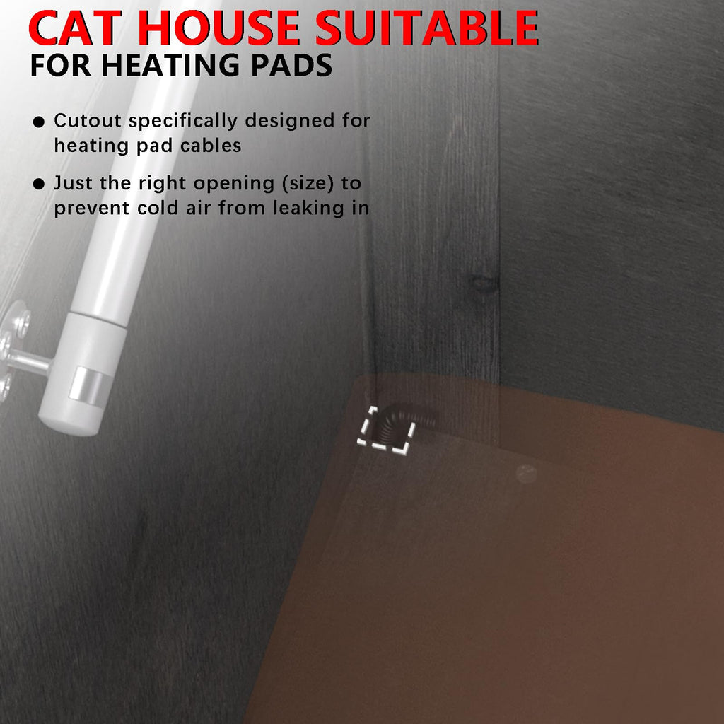 GDLF Outdoor Cat House Feral Cat Enclosure 100% Insulated All-Round Foam Weatherproof Solid Wood Large Size for Multiple Felines 34.5" L*21.5" W*27.2" H