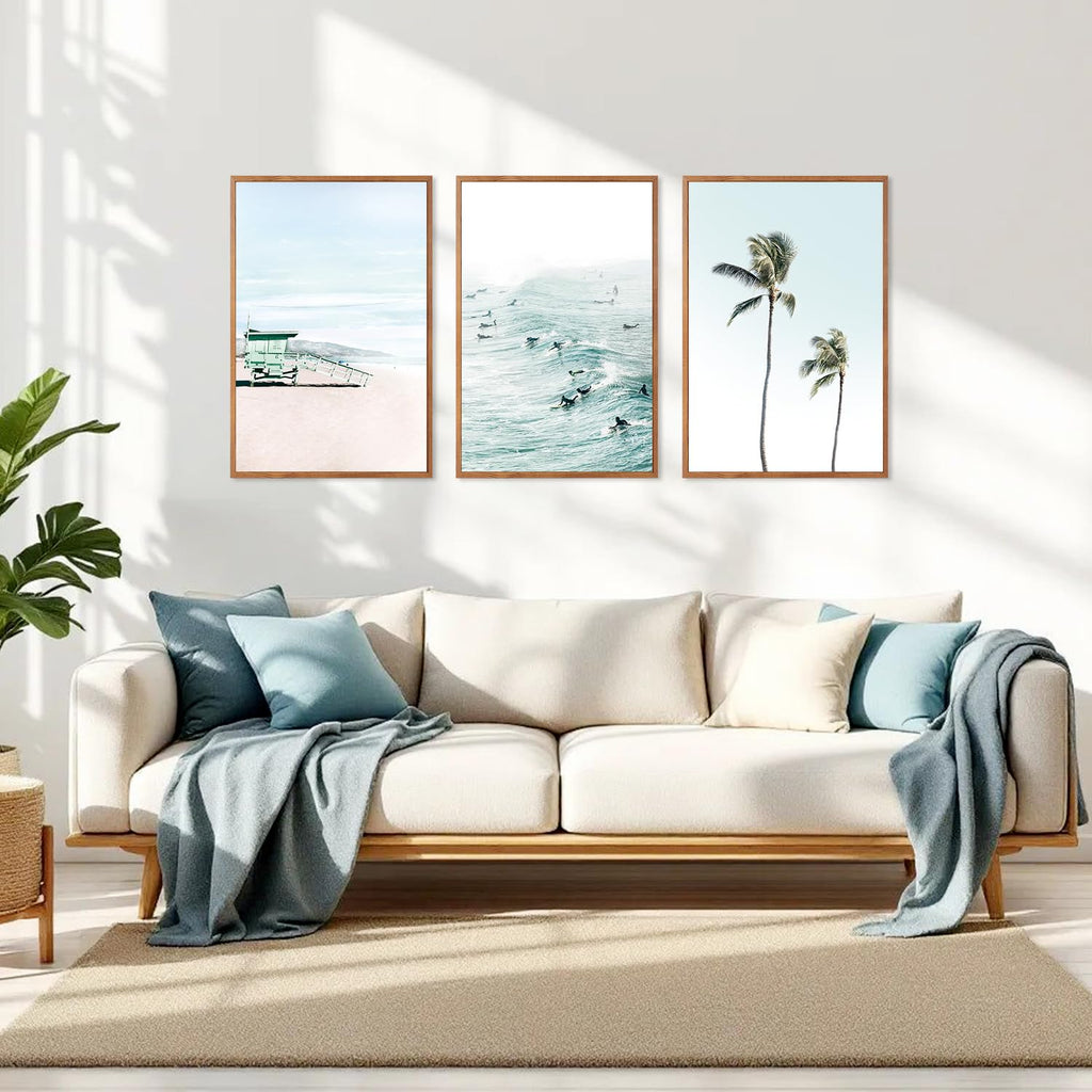 CHDITB Abstract Modern Framed Canvas Wall Art Set, Contemporary Artwork for Home Decor, Neutral Pastel Illustration Wall Painting, Nordic Minimal Zen Art Prints for Living Room Office-16 x24 x3