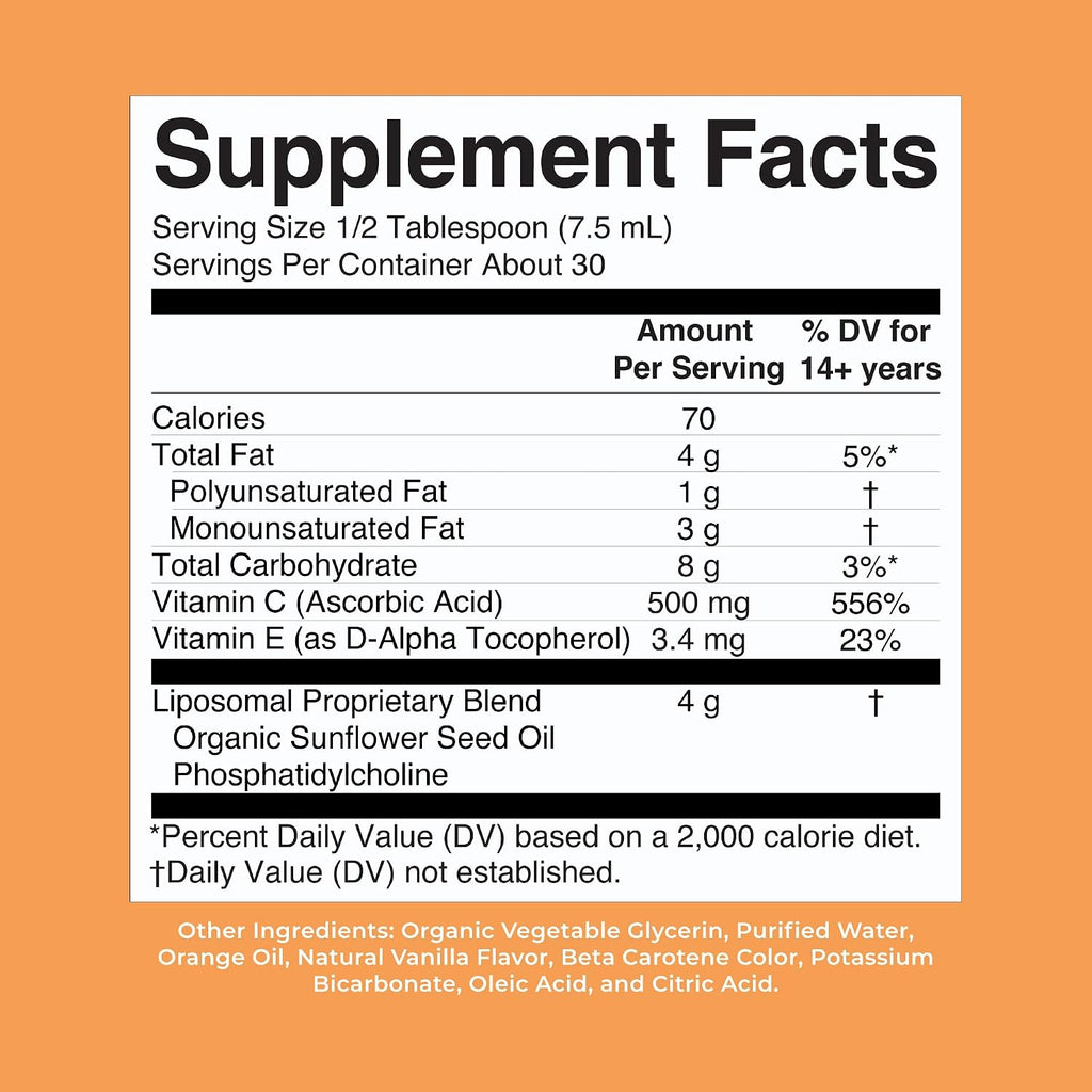 MaryRuth's Megadose Liquid Vitamin C Liposomal | 500 mg Vitamin C | Ultra Absorption | Immunity Supplement | Antioxidant | Collagen Formation | Vegan | Gluten Free | Sugar Free | 7.6 Oz | 30 Servings