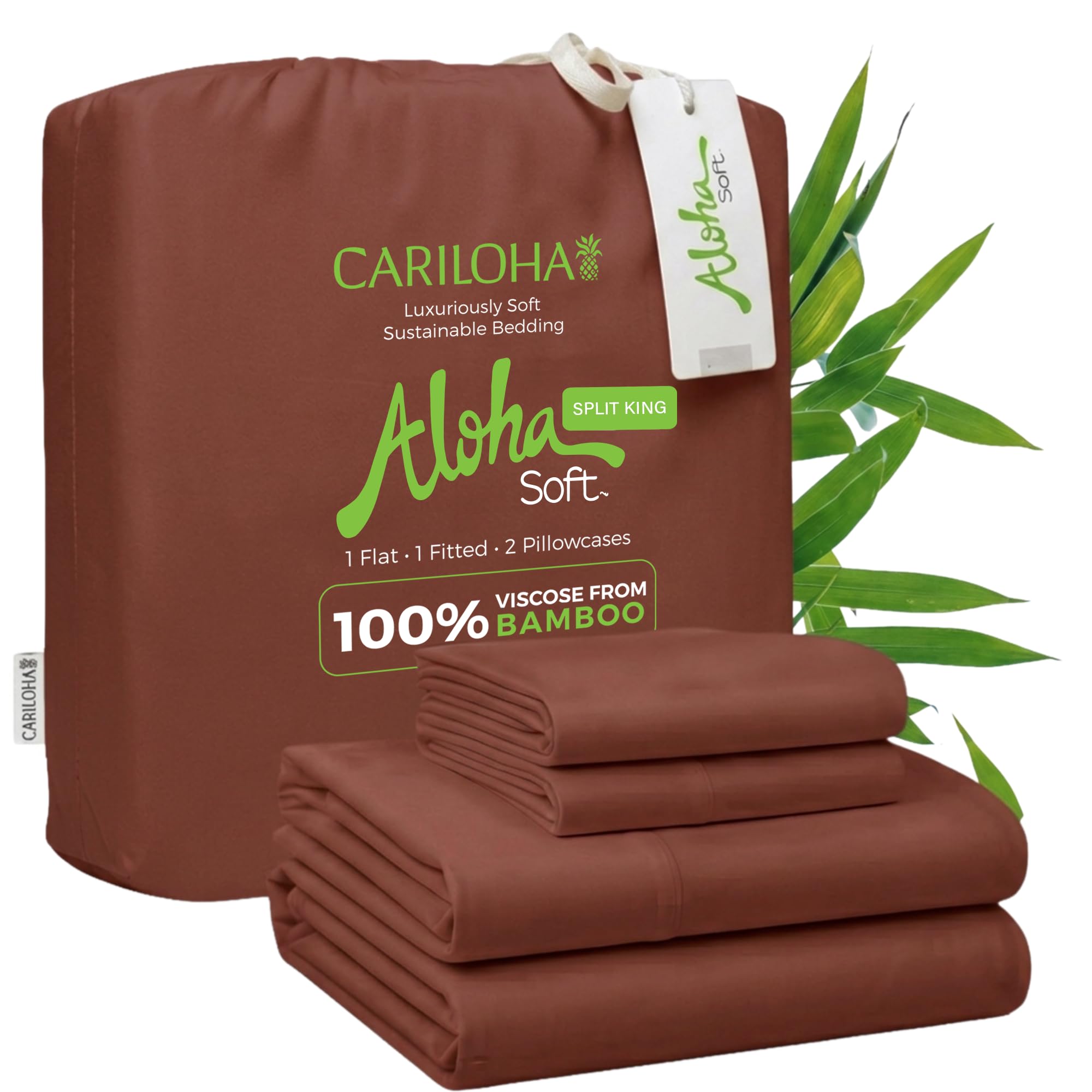 Cariloha Aloha Soft 100% Organic Bamboo Viscose Sheets – 4-Piece Queen Sheet Set – 16 in Deep Pockets – Buttery Soft, Hypoallergenic, Cooling Sheets – Oeko-TEX Standard 100 – Cape Blue