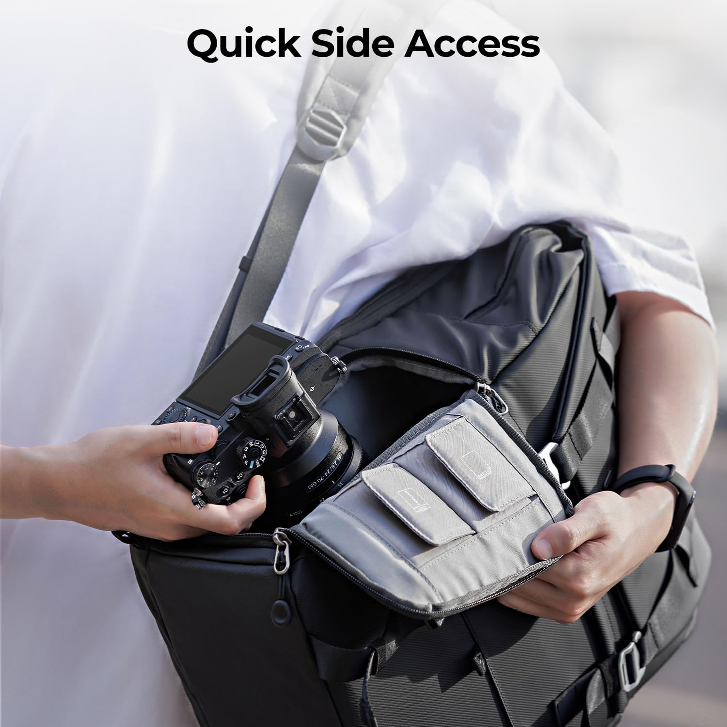 K&F CONCEPT Camera Backpack, Camera Bags for Photographers Dslr Cameras Compatible for Canon Nikon Sony DJI Mavic Drone, 20L Large Capacity Bag Cover 15.6 Inch Laptop Camera Cases with Raincover