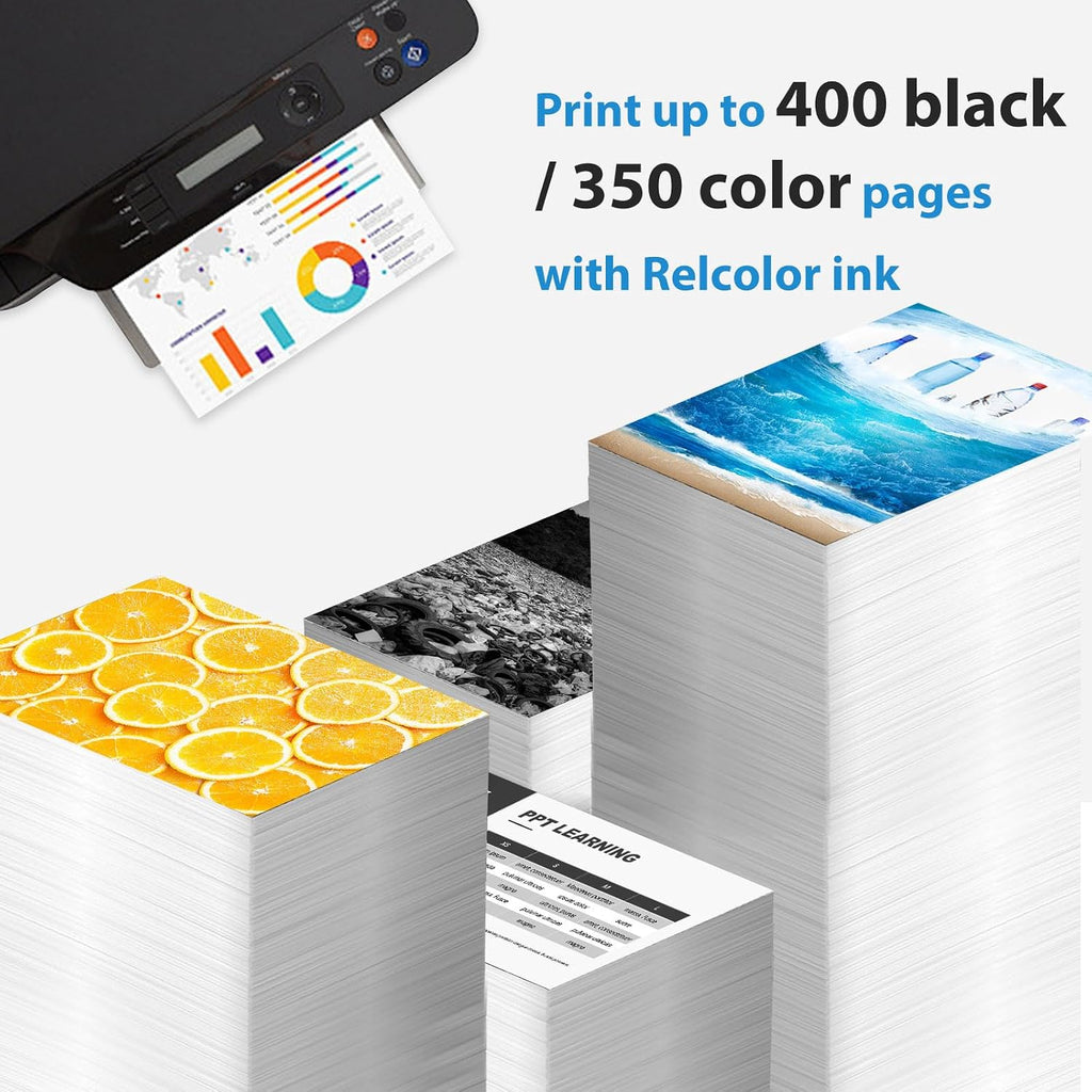 Relcolor 243 244 XL Ink Cartridge Compatible for Canon 243 244 PG-243XL CL-244XL PG243 CL244 (Black and Color, 2-Pack) Fit for MX490 MX492 MG2522 MG2922 TR4520 TR4522 TS3322 TS3122 TS202 Printer