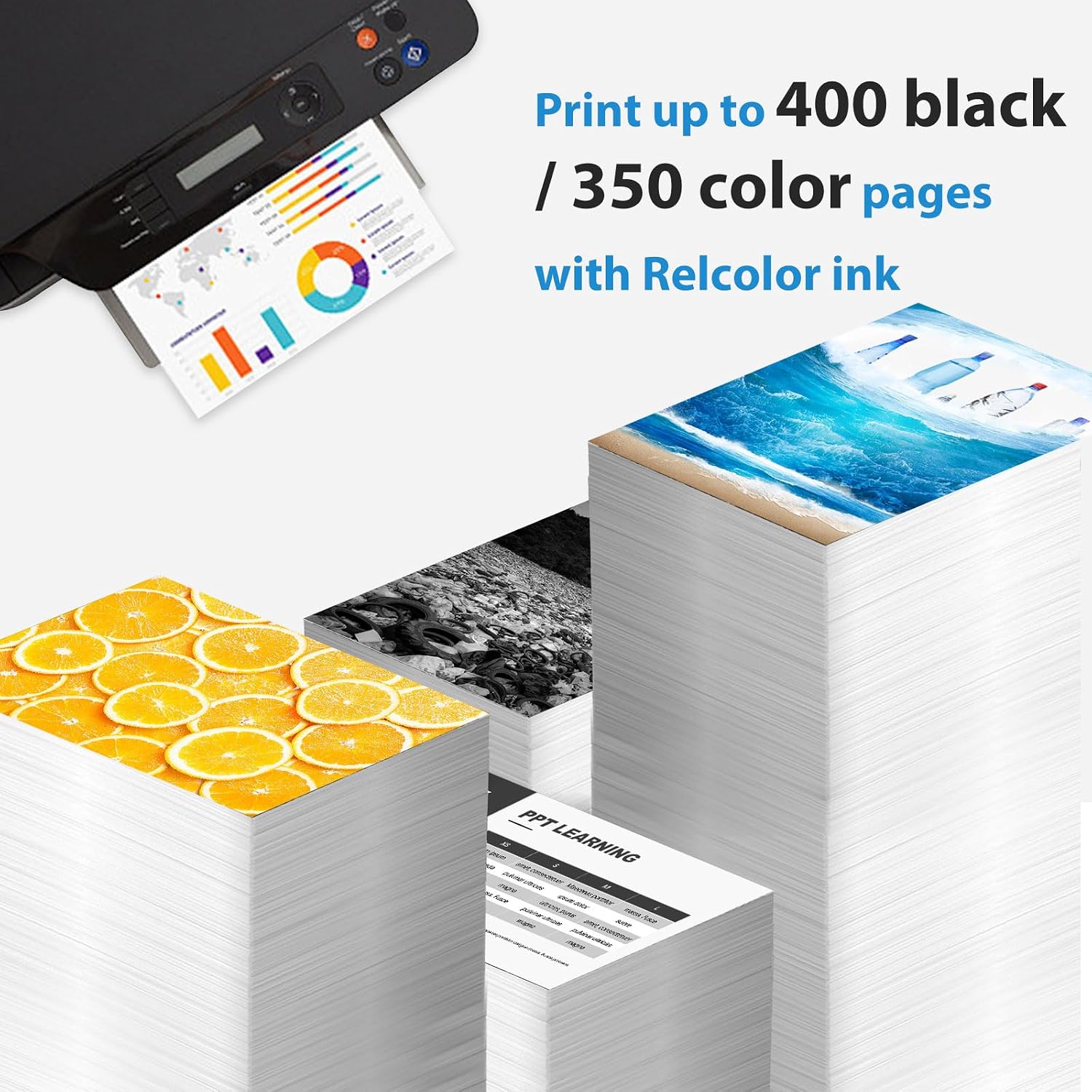 Relcolor 243 244 XL Ink Cartridge Compatible for Canon 243 244 PG-243XL CL-244XL PG243 CL244 (Black and Color, 2-Pack) Fit for MX490 MX492 MG2522 MG2922 TR4520 TR4522 TS3322 TS3122 TS202 Printer