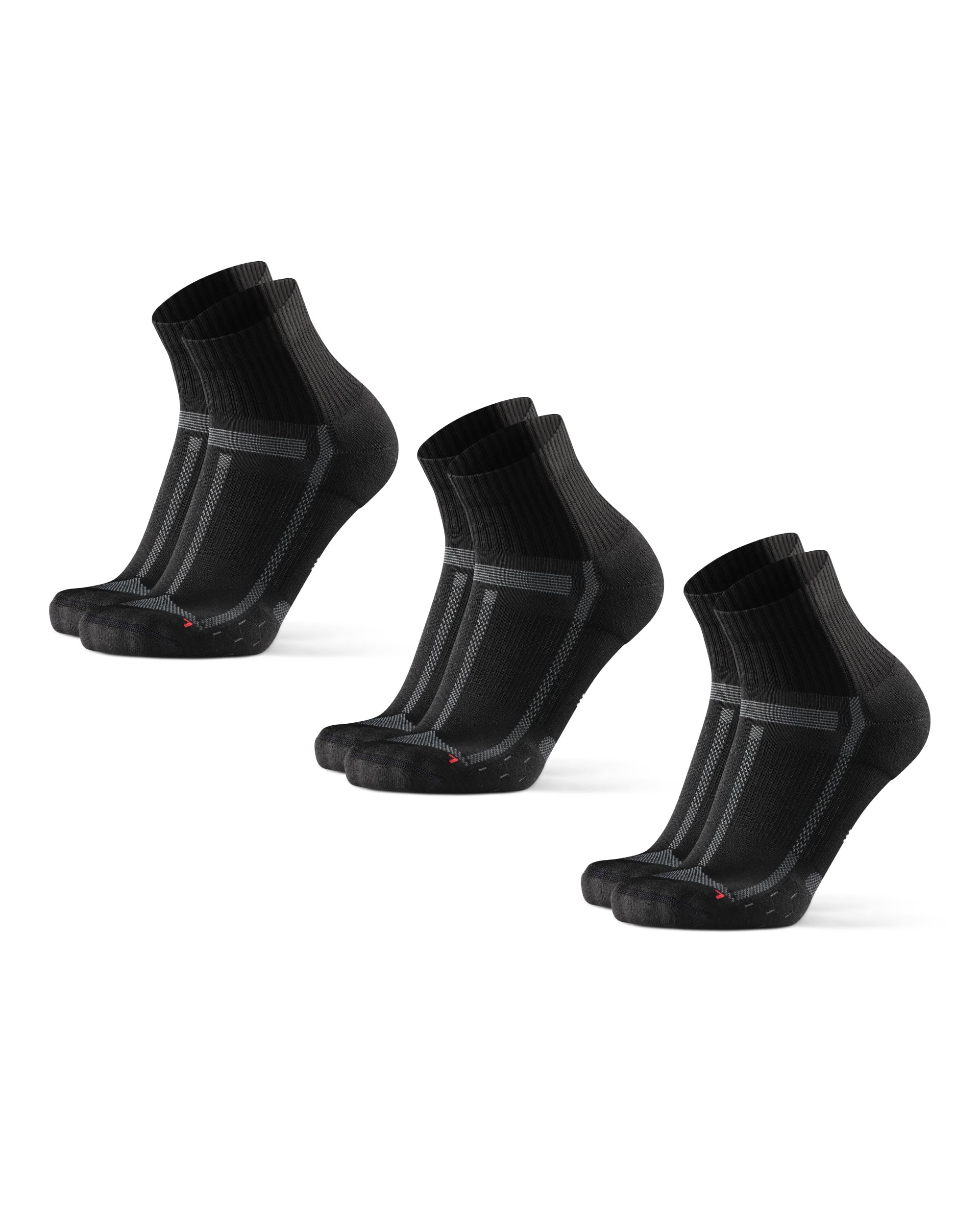 DANISH ENDURANCE Ultra-Comfort Quarter Running Socks, Performance Socks, Men & Women - 3 or 5 Pack
