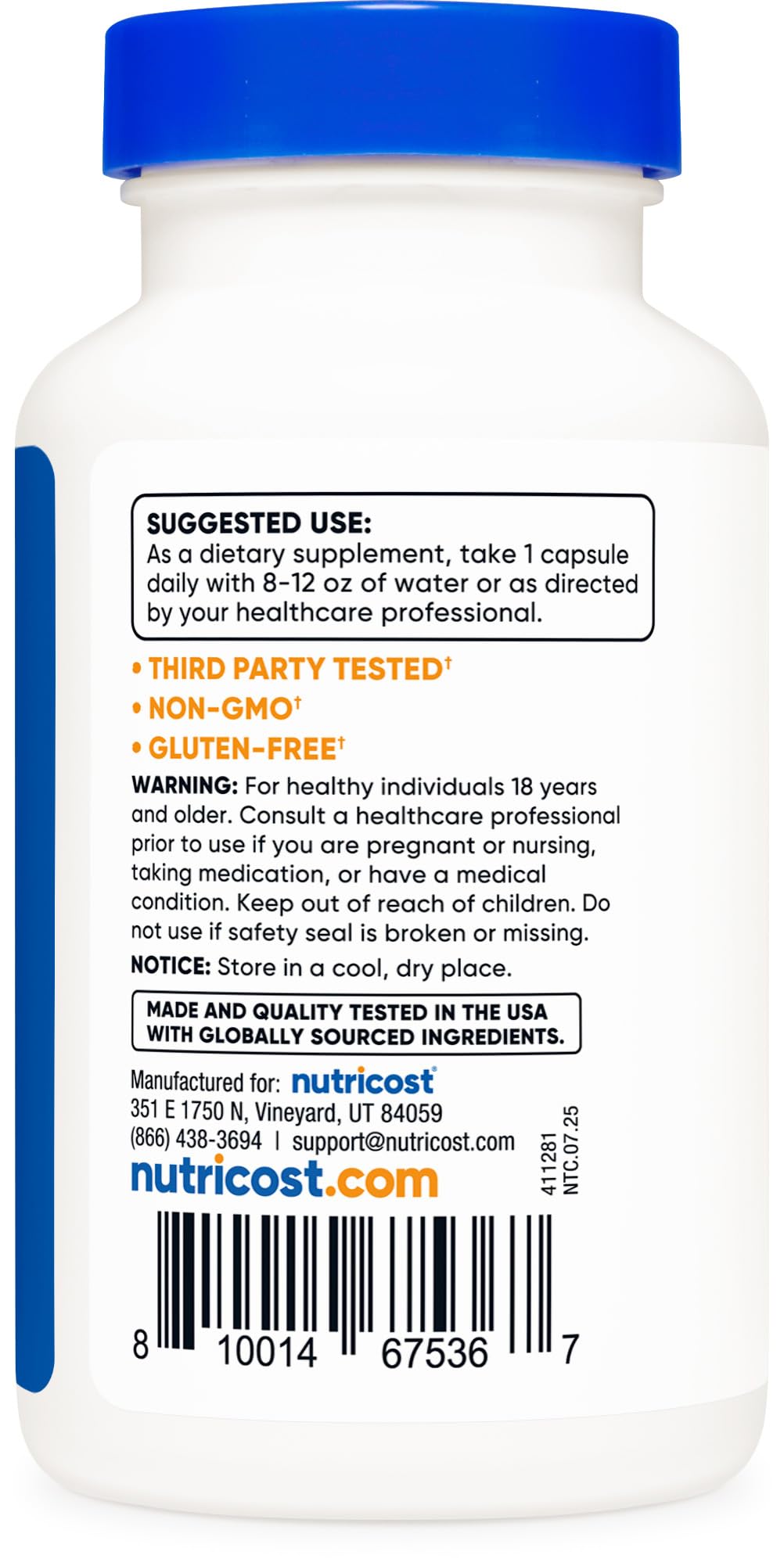 Nutricost N-Acetyl L-Cysteine (NAC) 600mg, 30 Vegan Capsules - GMO Free, Gluten Free, Vegetarian Caps