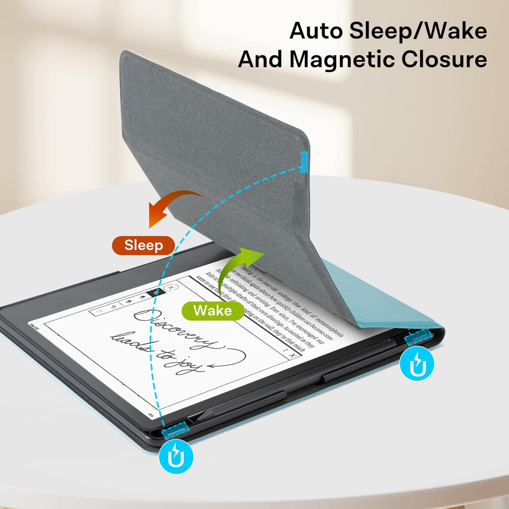 CoBak Stand Case for Kindle Scribe - Premium Folio Leather Cover with Pen Holder, Auto Sleep/Wake - Compatible with 10.2 Inch Kindle Scribe (2022/2024 Release)