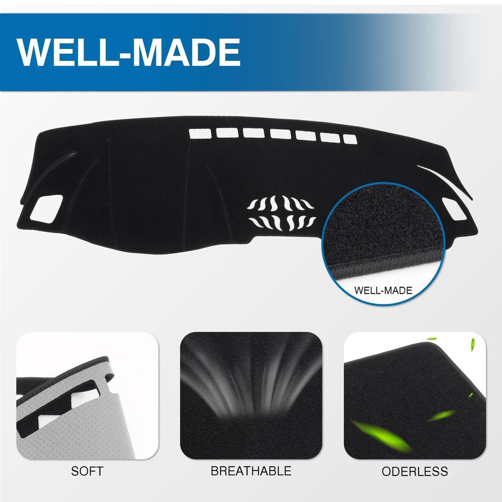 KUST Black Dash Cover for Ford Ranger 1995-2011/Ford Explorer 1995-2001/Mazda B2300 B2500 B3000 B4000 1995-2008/Mercury Mountaineer 1997-2001 Polyester Dashboard Cover Accessories for Ranger
