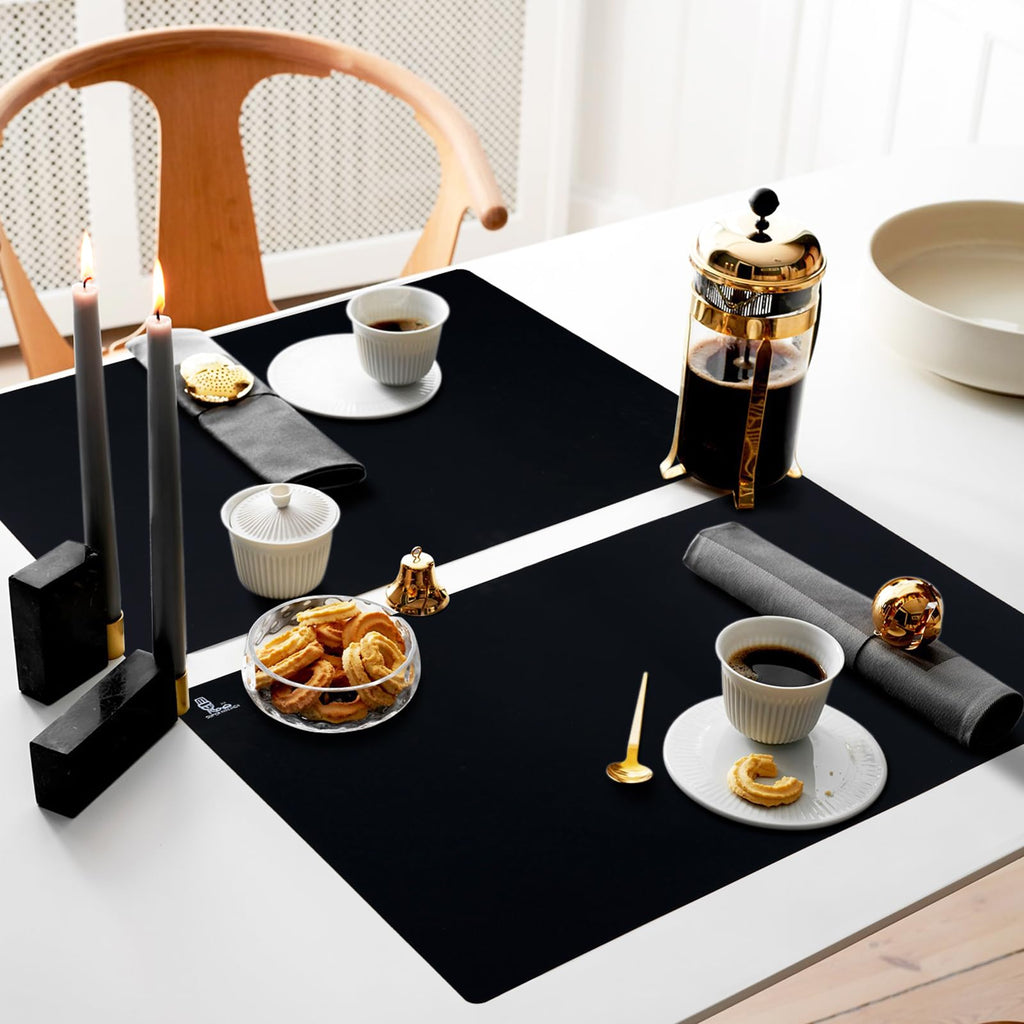 Thick Silicone Counter Mat Large 23.4"by15.6", Heat Resistant Mat for Kitchen Table/Countertop Protector/Non Stick Pastry Baking Placemats, Silicone Pad for Crafts Kids, Super Kitchen Black