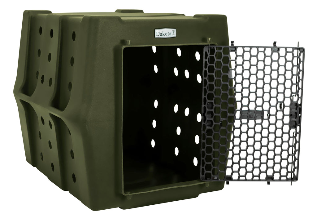 Dakota 283 Canine Rough and Tough Economy Dog Crate w/ Removable Two-Way Door - Heavy Duty Outdoor Kennel for Medium Breed Dogs (Coyote Granite, Intermediate)