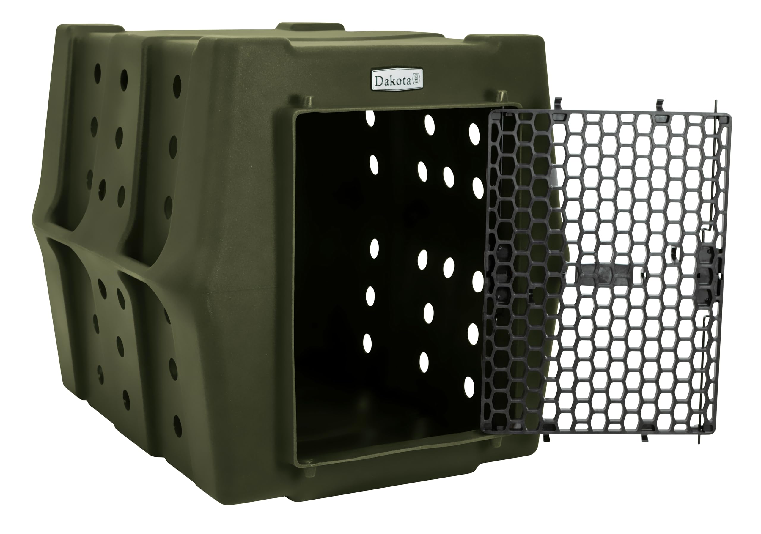Dakota 283 Canine Rough and Tough Economy Dog Crate w/ Removable Two-Way Door - Heavy Duty Outdoor Kennel for Medium Breed Dogs (Coyote Granite, Intermediate)