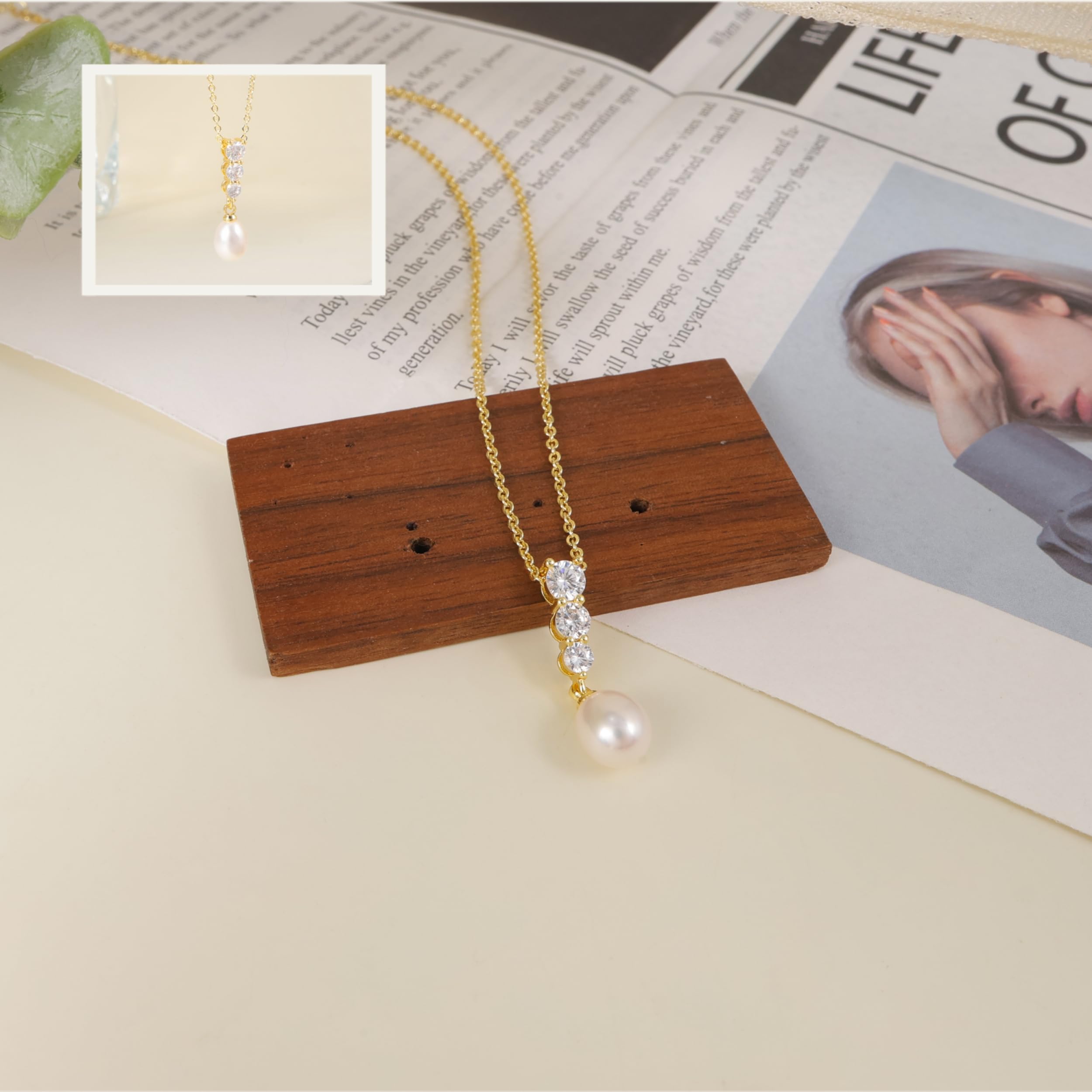 Pearl Necklace for Women Trendy,14k Gold Plated Necklace Dainty Wedding Necklace Small Cute Choker Necklace Gold Prom Drop Necklace Vintage Waterproof Jewelry for Women Prom Jewelry Fashion Gifts